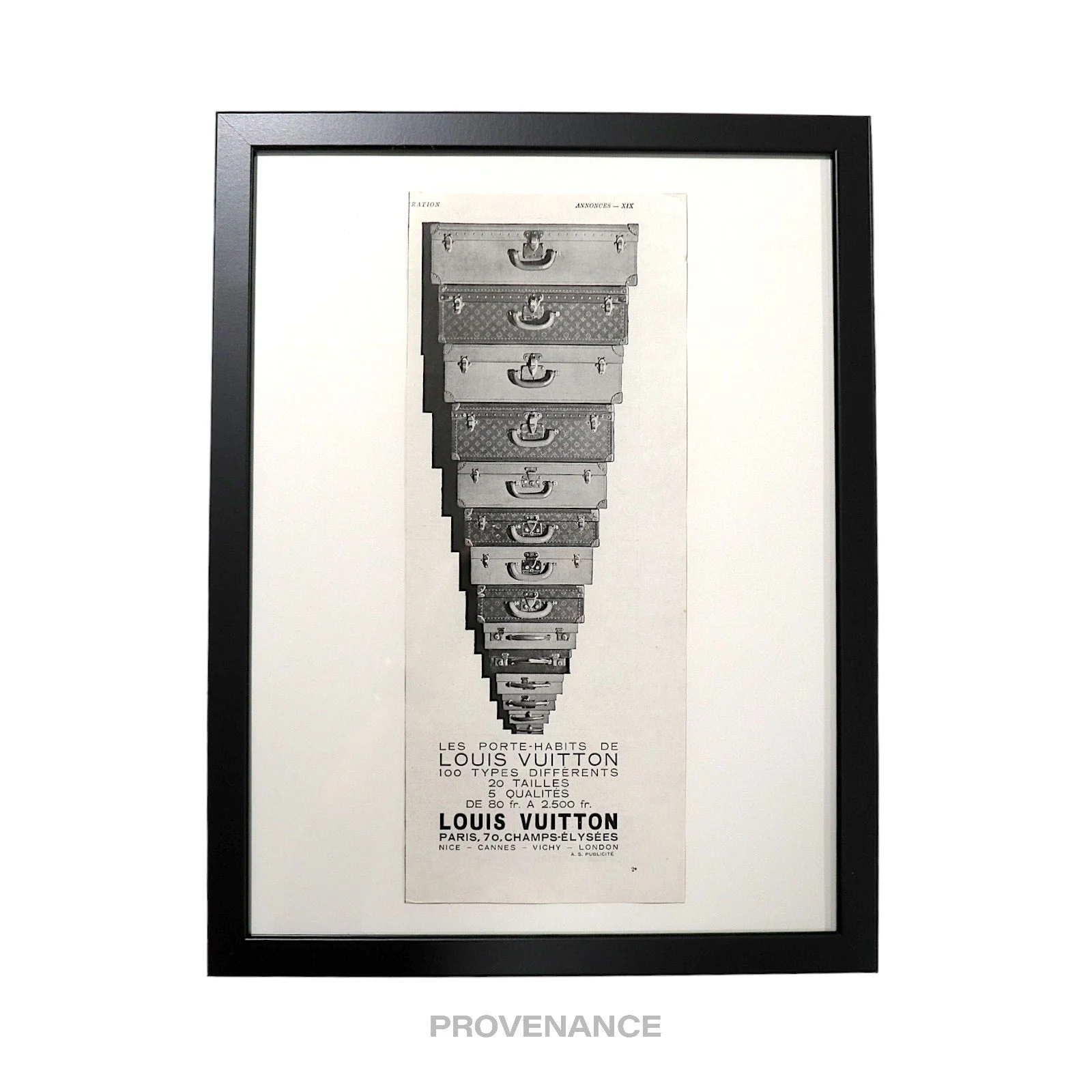 Louis Vuitton Antique Vintage Newsprint Ad - Trunks Stack - 1