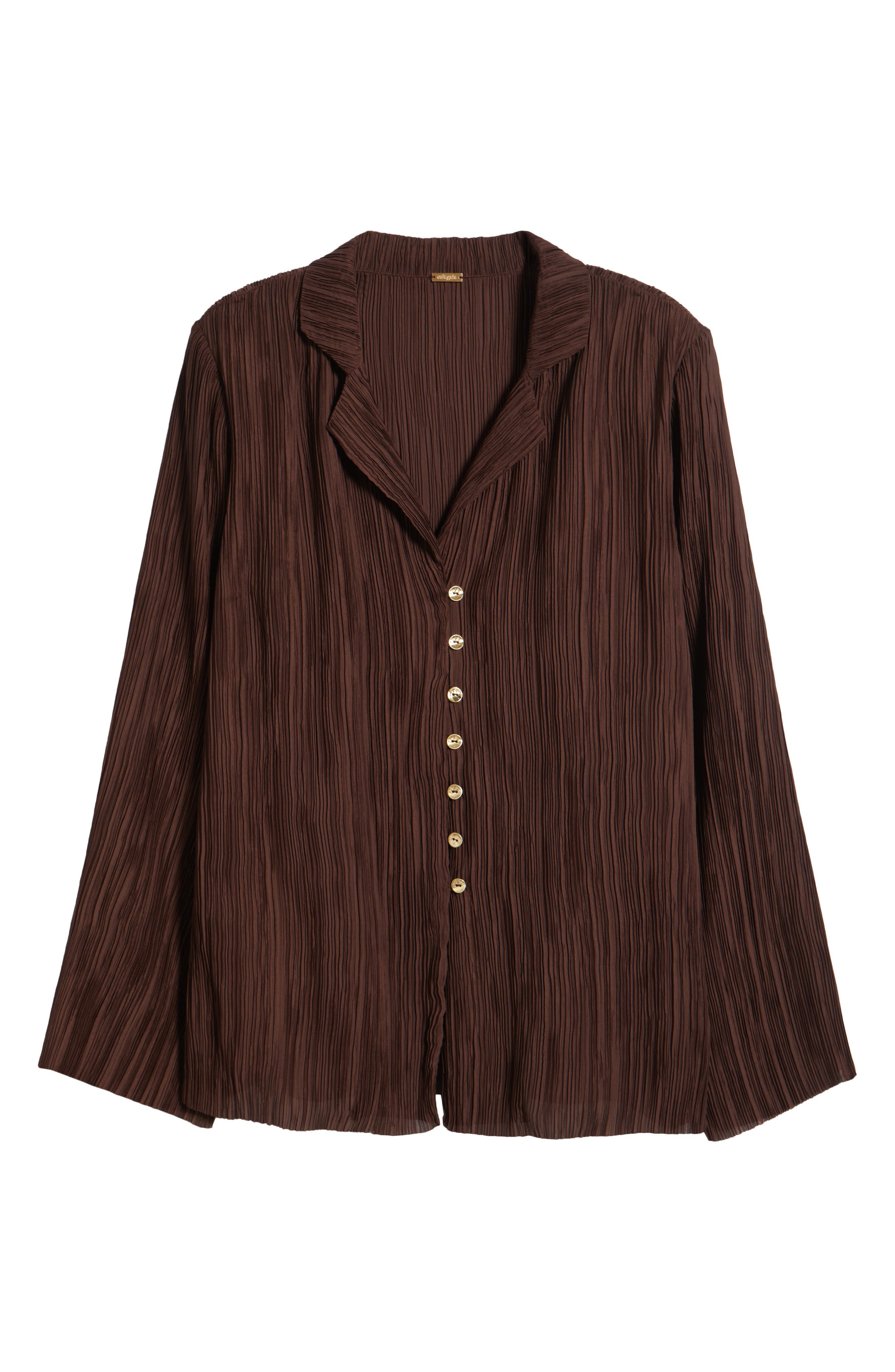 Cult Gaia Alyona Plissé Shirt in Java at Nordstrom - 5