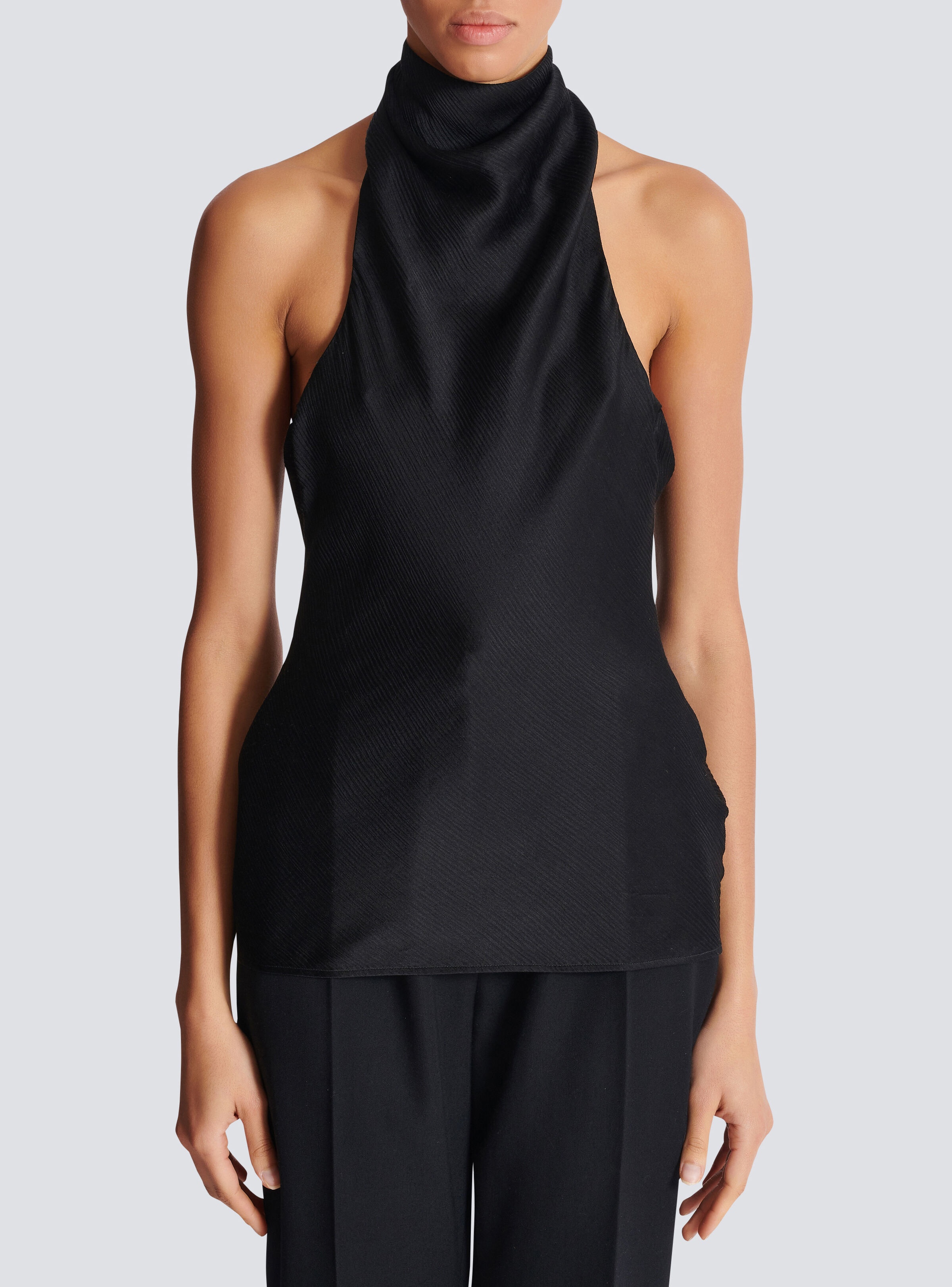 Backless crepe satin top - 5