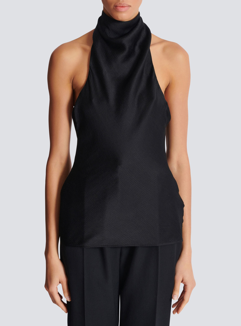 Backless crepe satin top 5
