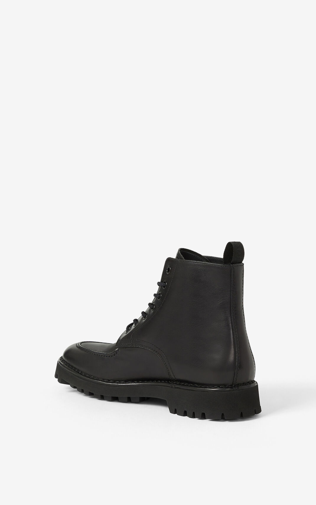 K-MOUNT laced leather ankle boots - 3