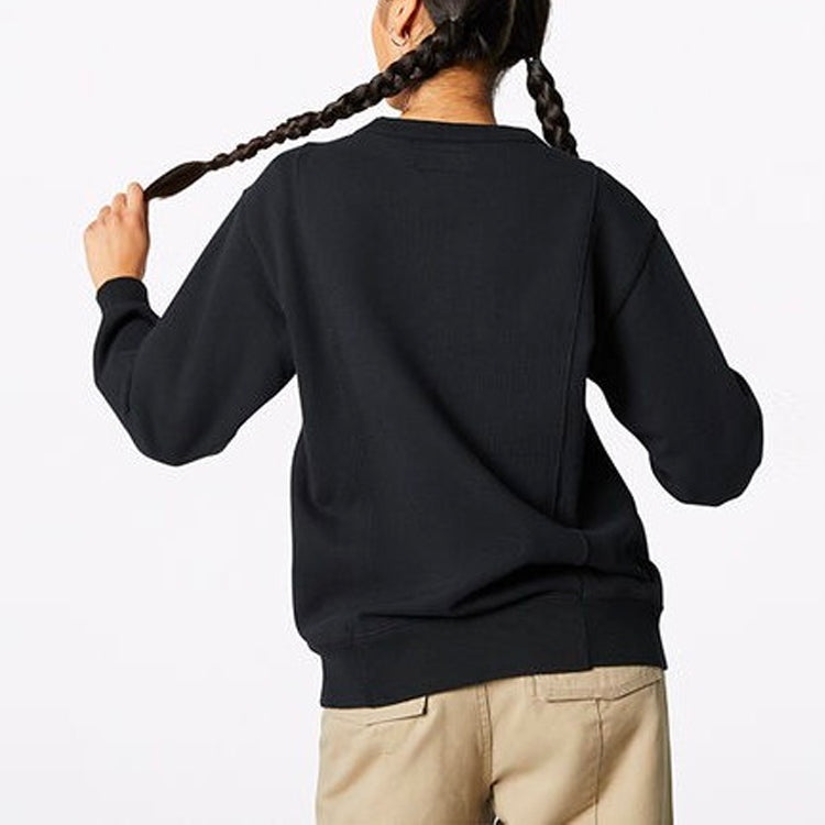 (WMNS) Converse Elevated Fleece Sweatshirt 'Black' 10019109-A01 - 3
