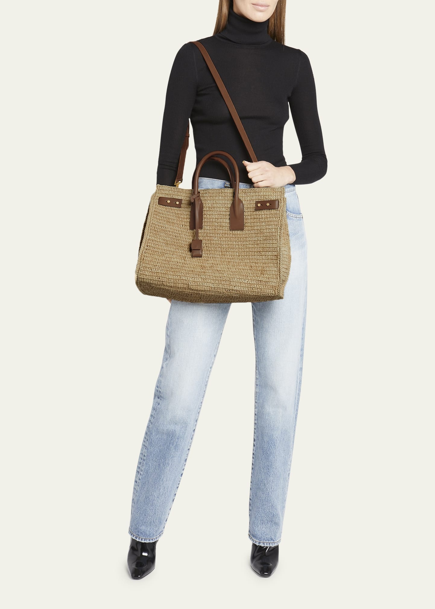 Sac de Jour Medium Raffia Top-Handle Bag - 5