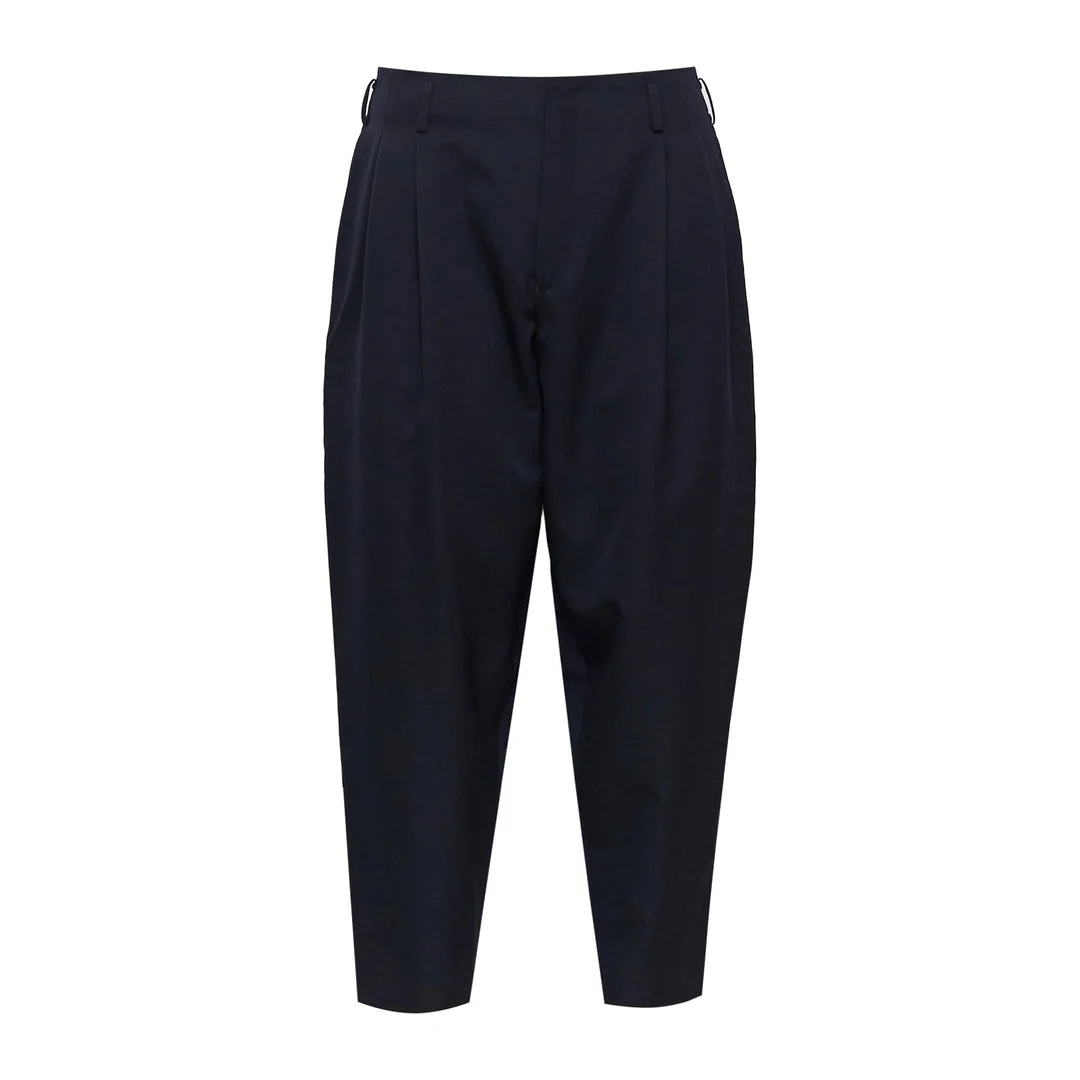 Black Classic Wool Tailored Pants - 1