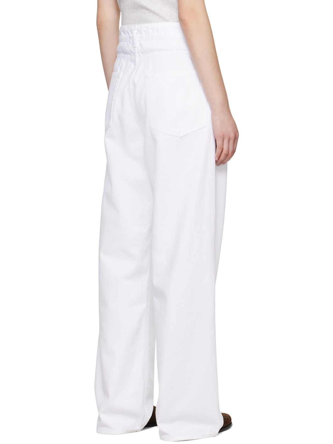White Low-Waist Wide-Leg Jeans - 3