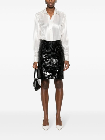 TOM FORD embossed-crocodile patent-leather skirt outlook