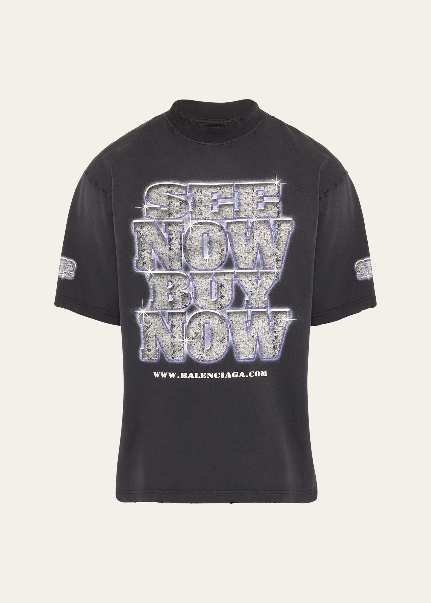 BALENCIAGA Men's See Now Buy Now Faded Jersey T-Shirt
