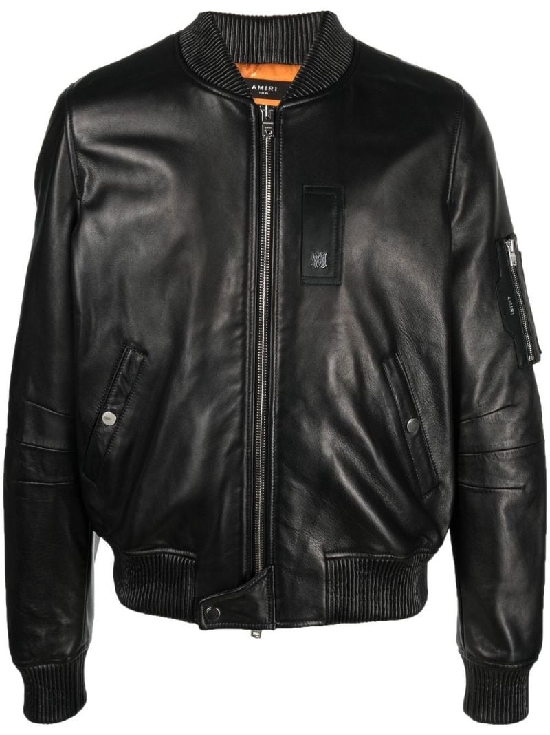 leather bomber jacket - 1