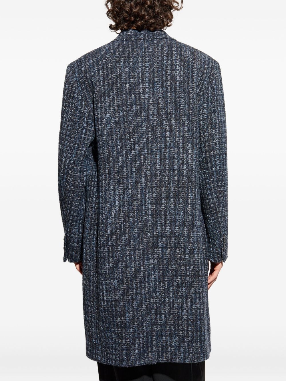 textured wool coat - 4