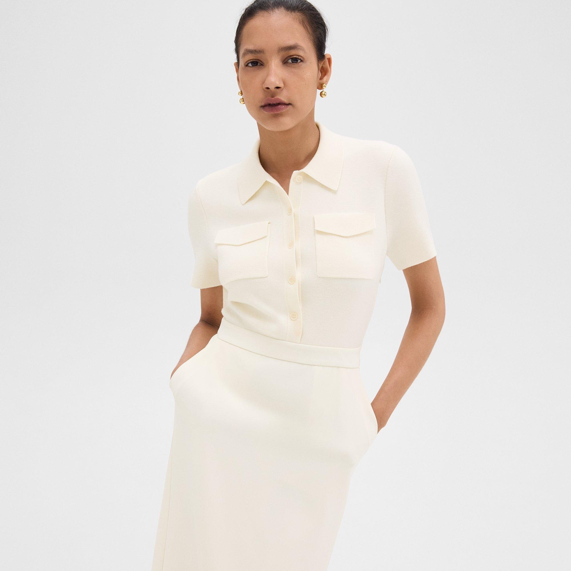 Military Midi Dress in Admiral Crepe - 4