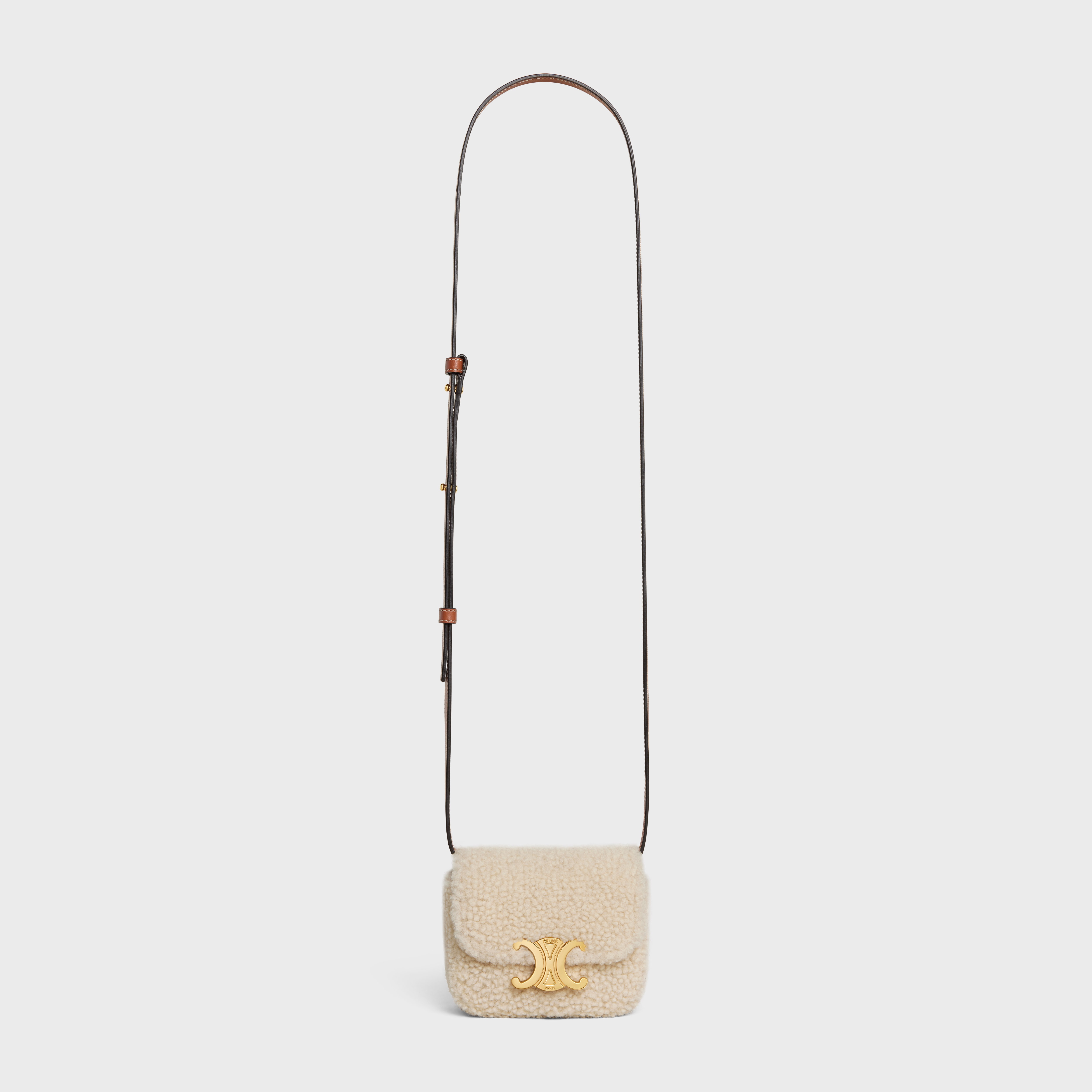 MINI TRIOMPHE in SHEARLING AND CALFSKIN - 5