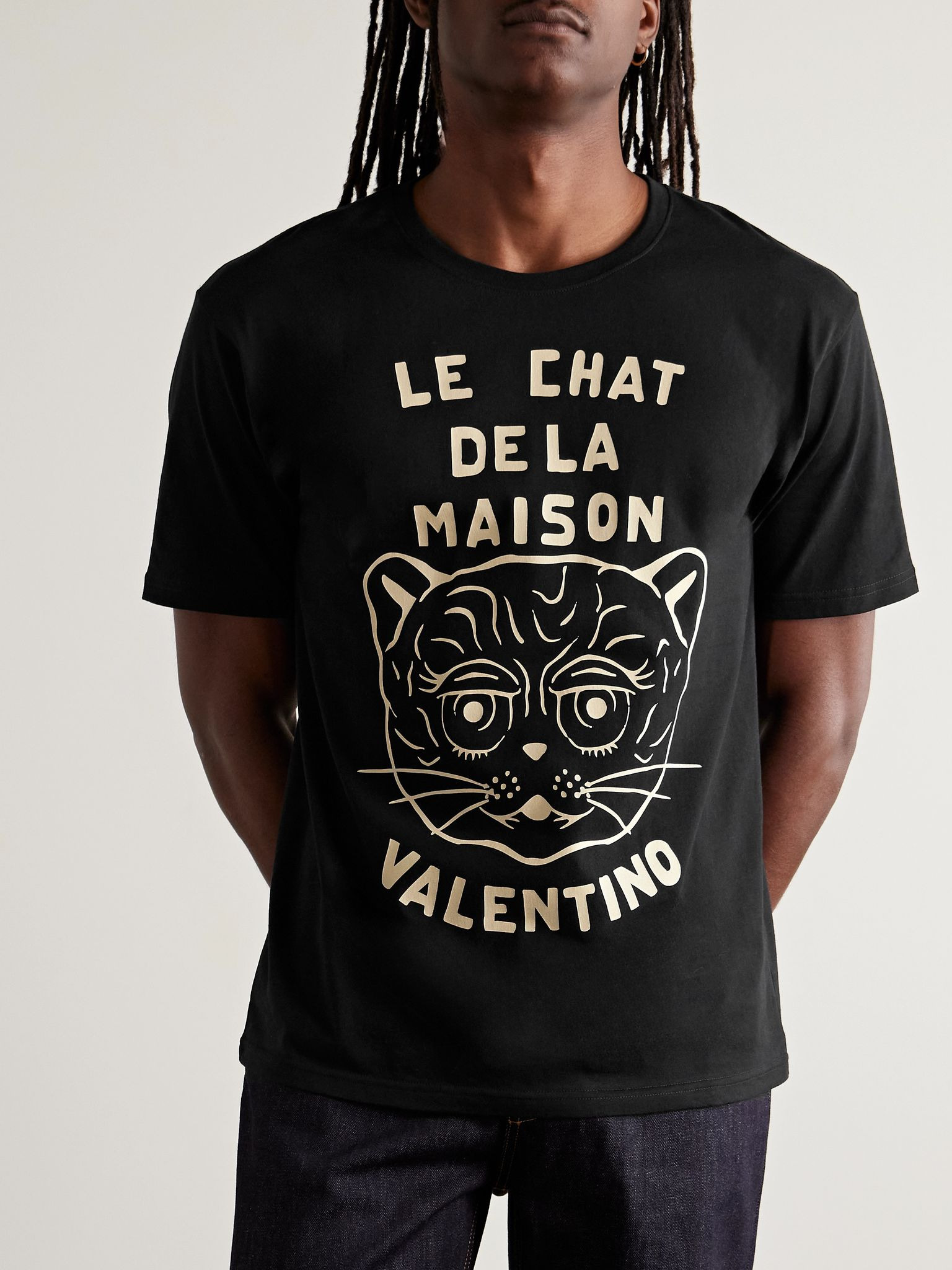 Printed Cotton-Jersey T-Shirt Black - 3