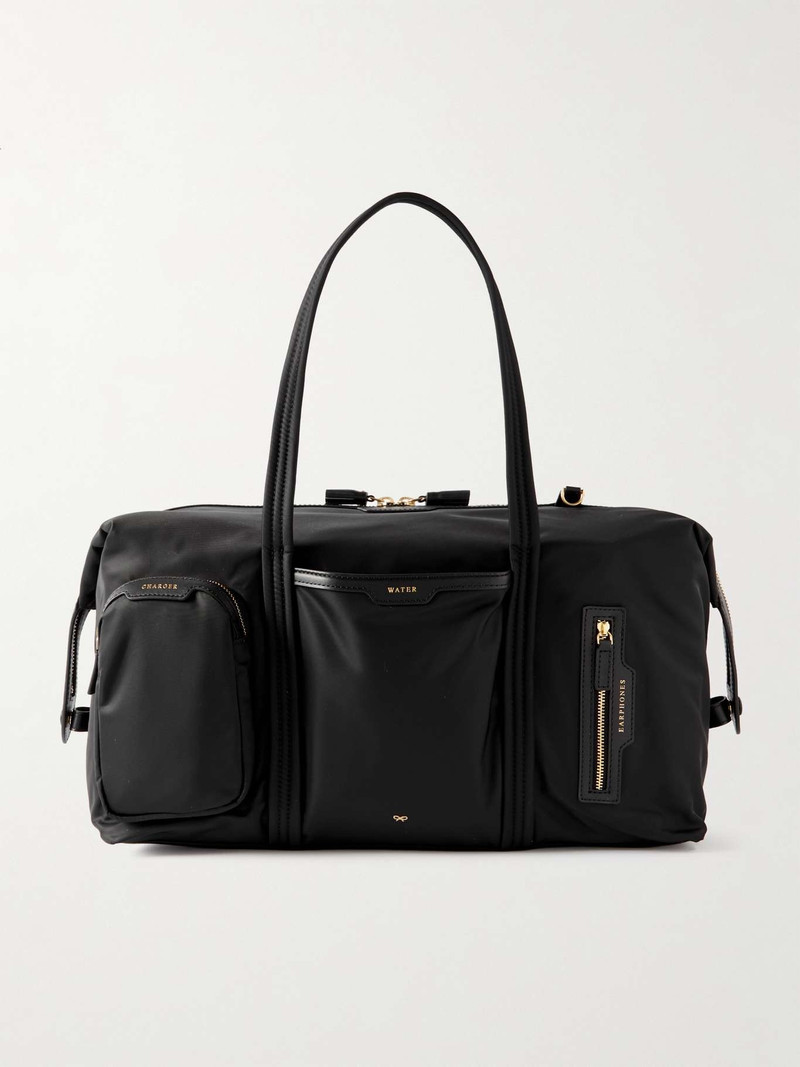 In-flight leather-trimmed ECONYL® weekend bag 1