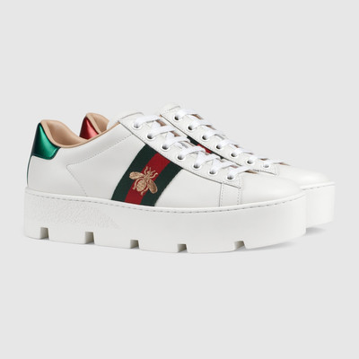 GUCCI Women's Ace embroidered platform sneaker outlook