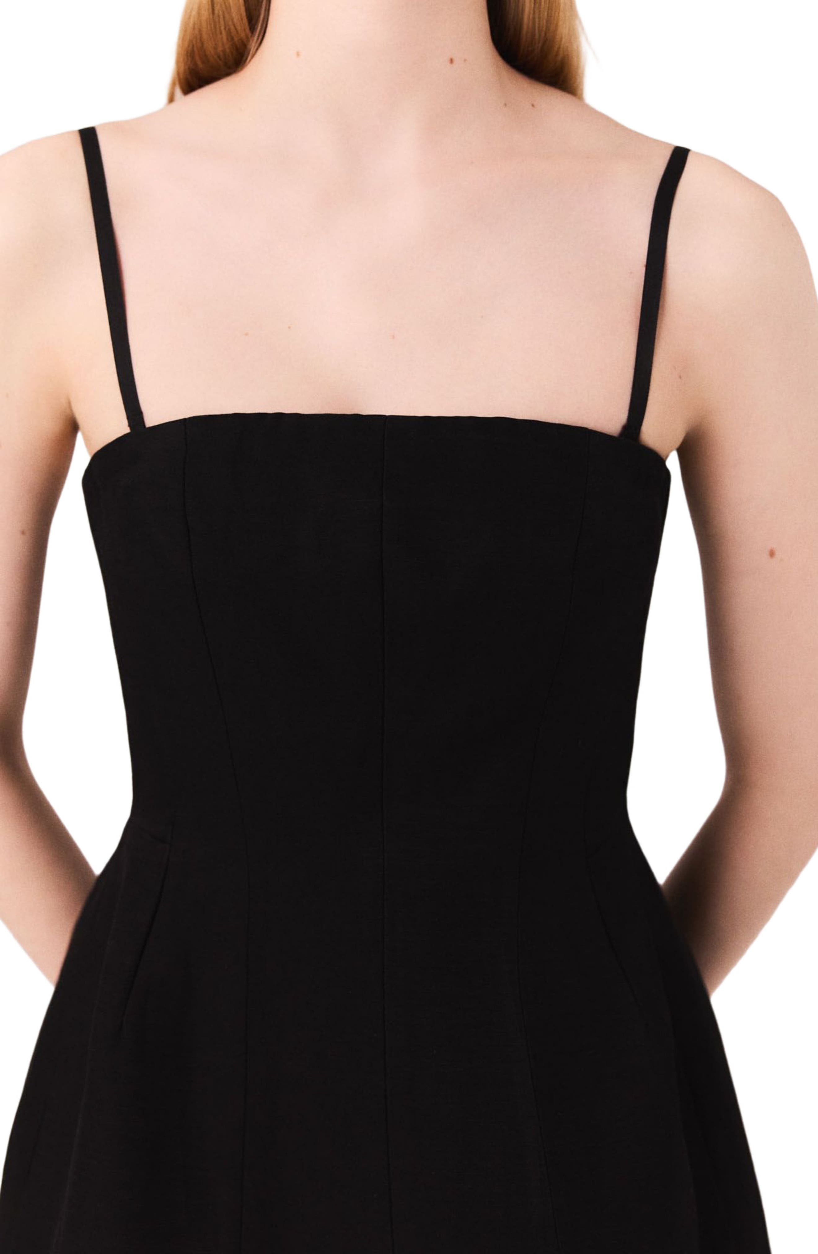 maje Short strapless linen dress in Black at Nordstrom - 5