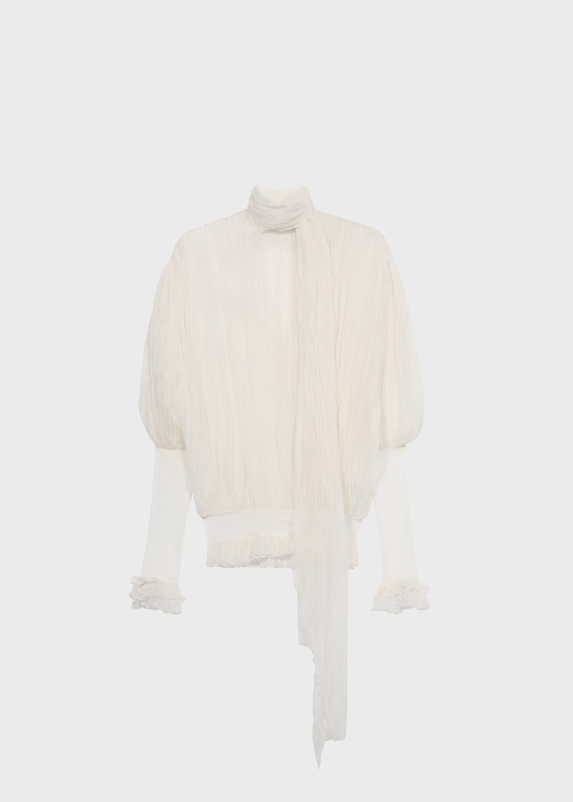 PLEATED BLOUSE IN SILK CHIFFON - 1