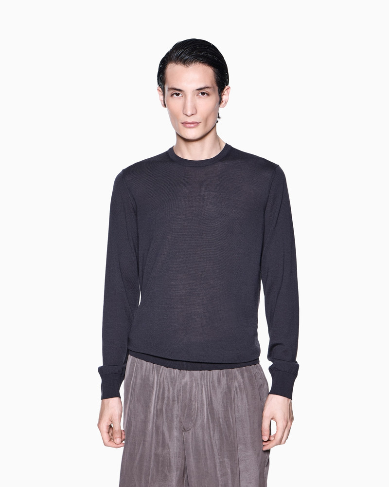 GIORGIO ARMANI VIRGIN-WOOL, CREW-NECK JUMPER outlook