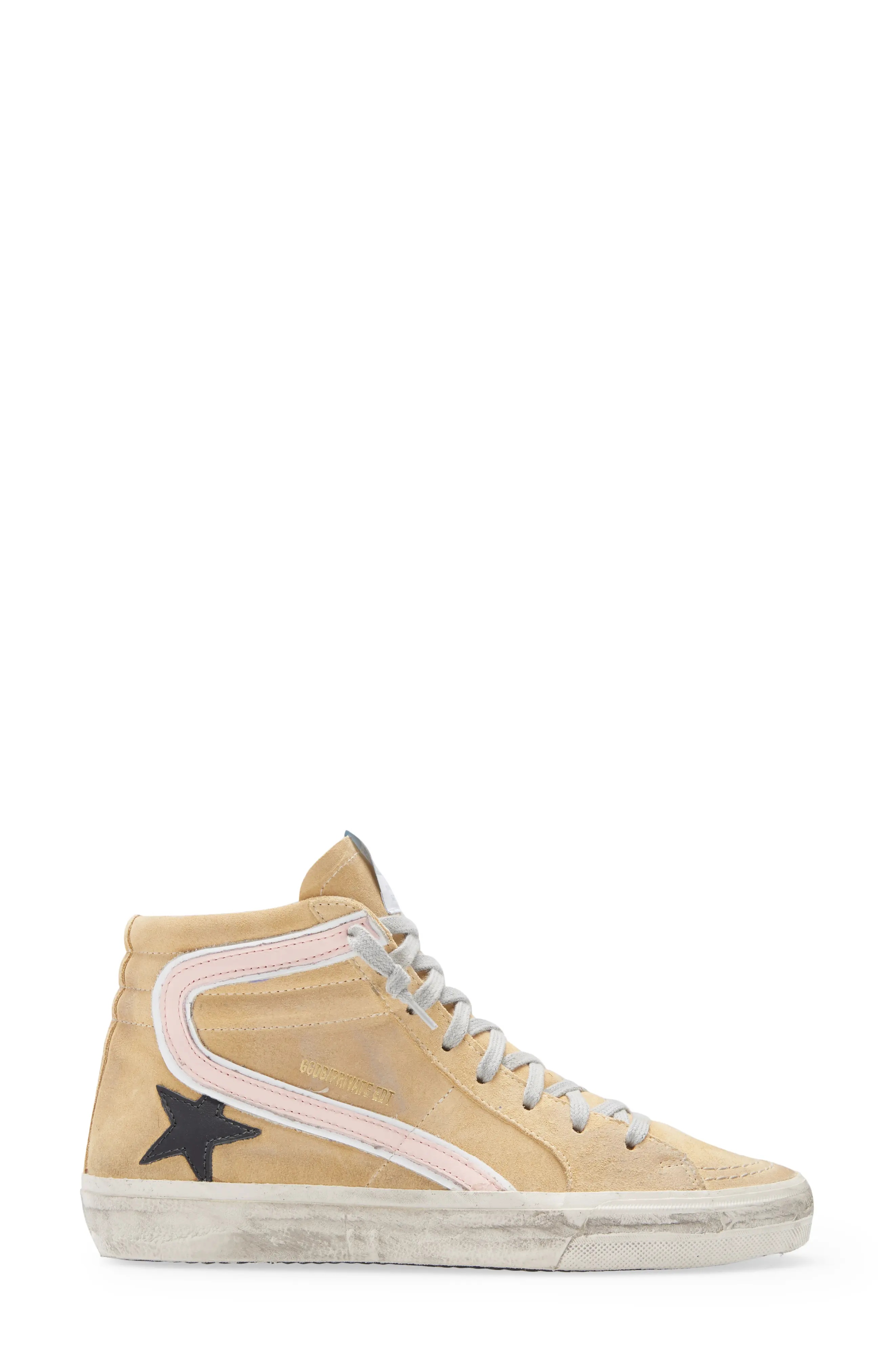 Slide High Top Sneaker in Sand/Black/Rose Quartz - 3