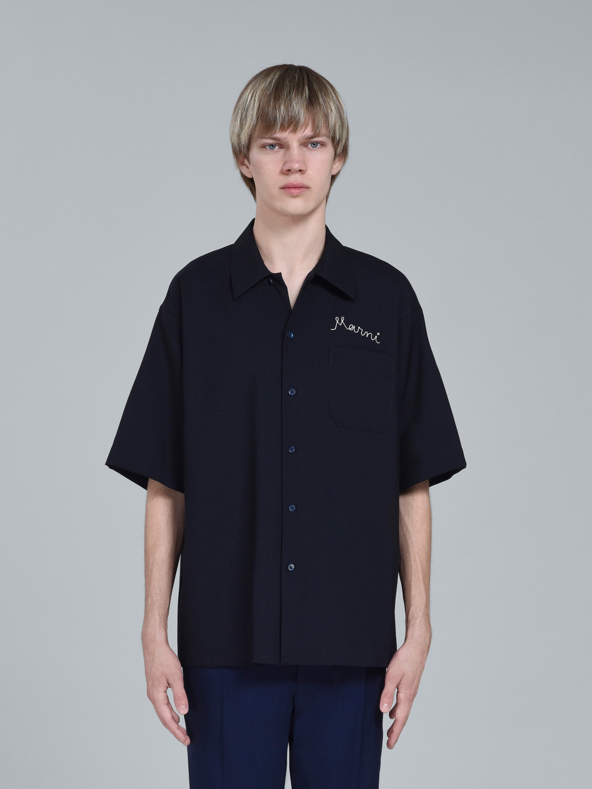 LOGO EMBROIDERY BOWLING SHIRT - 2