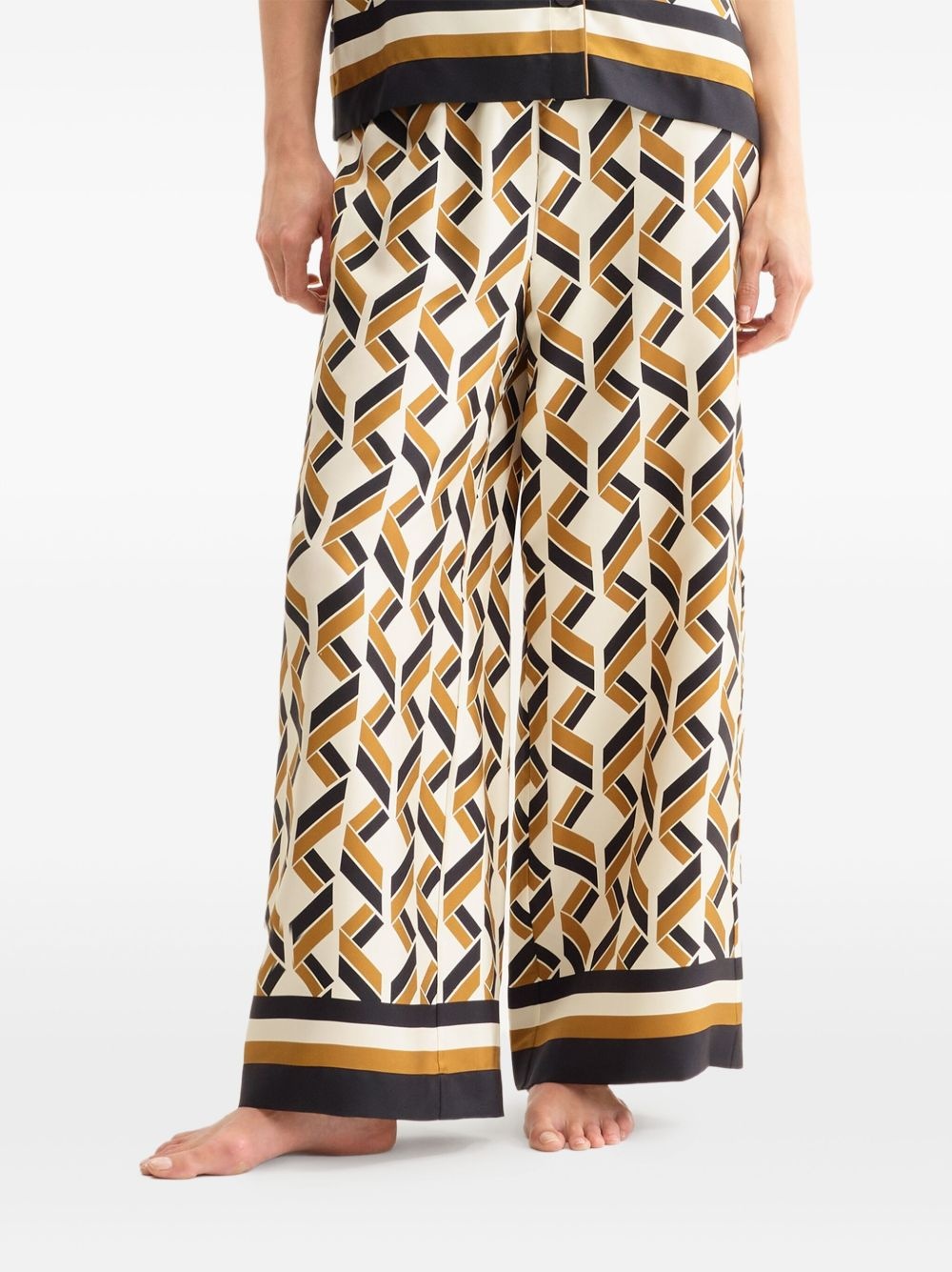 Tube geometric-print wide-leg trousers - 4