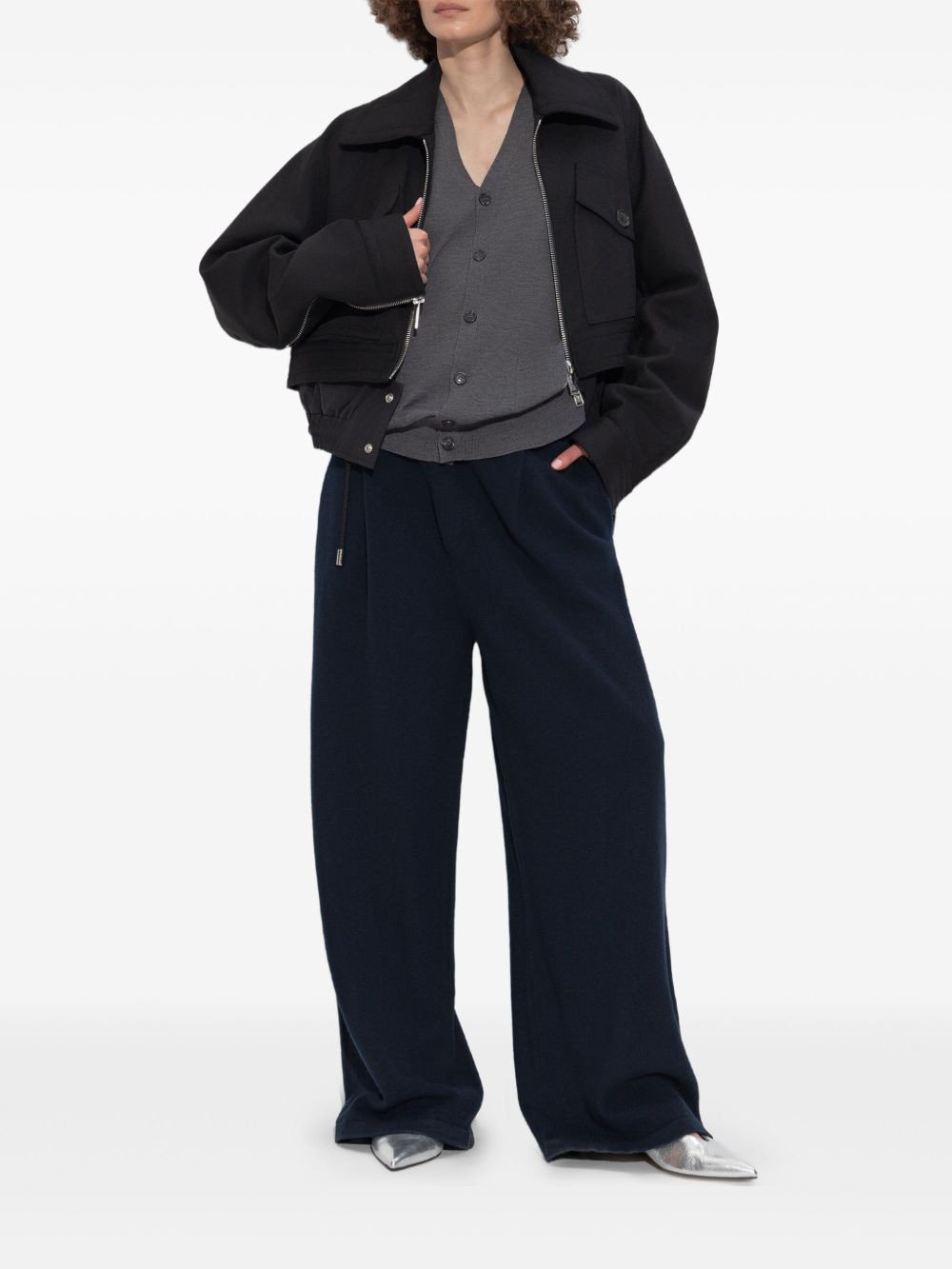 button-up v-neck cardigan - 2