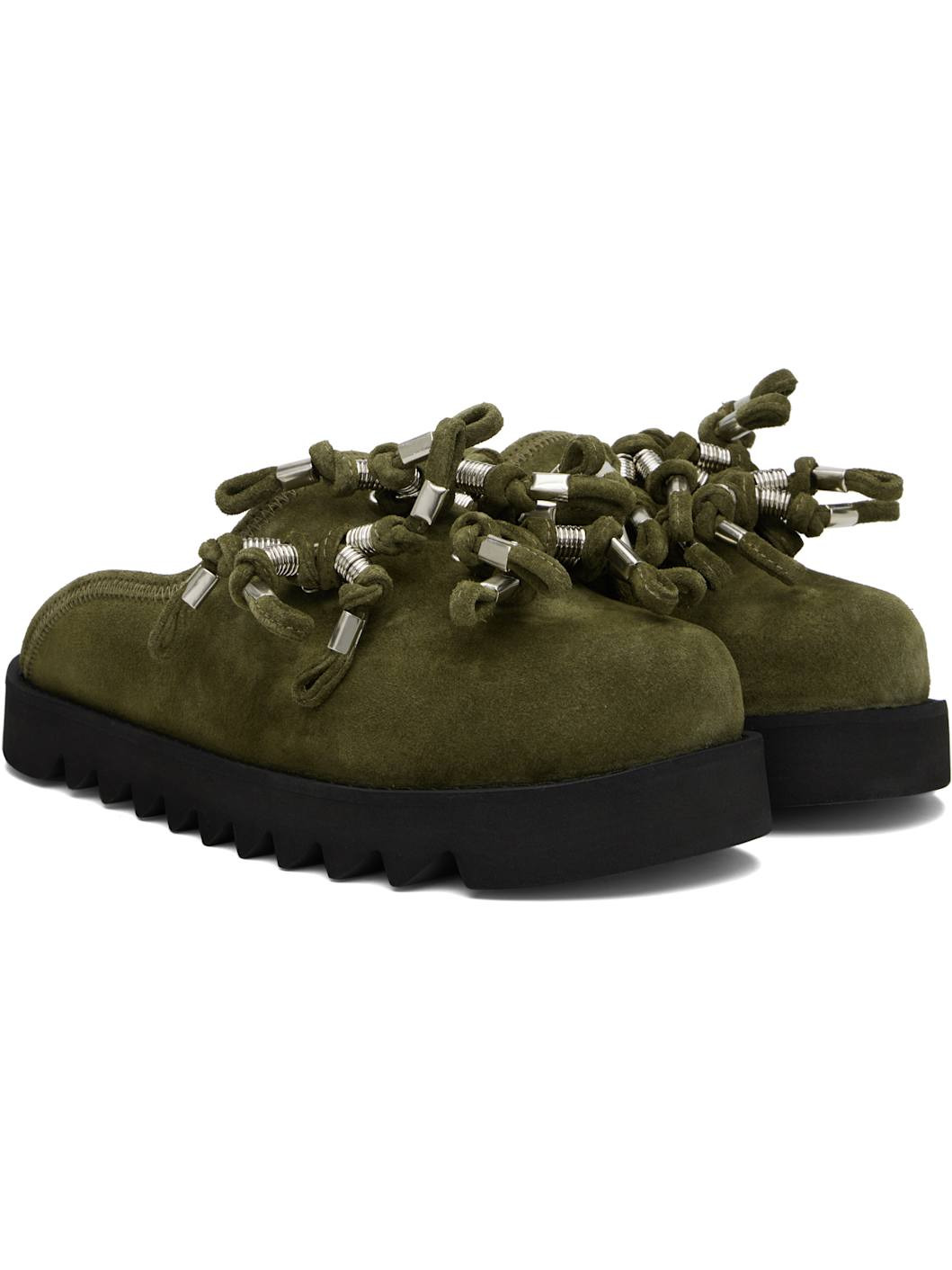 Khaki Suede Loafers - 4