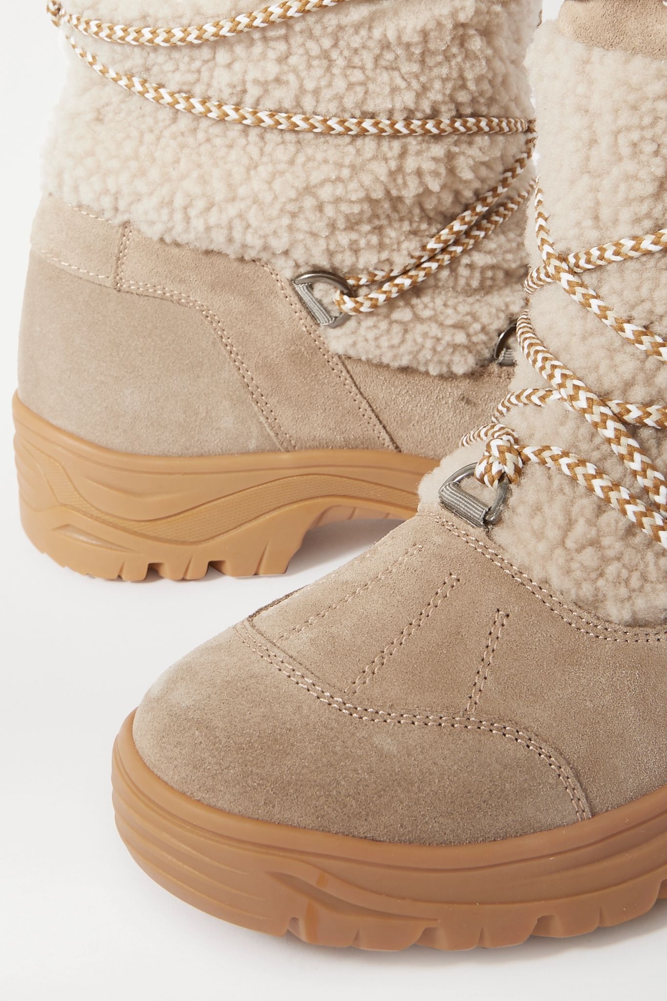 Alta Badia embroidered suede and shearling snow boots - 4