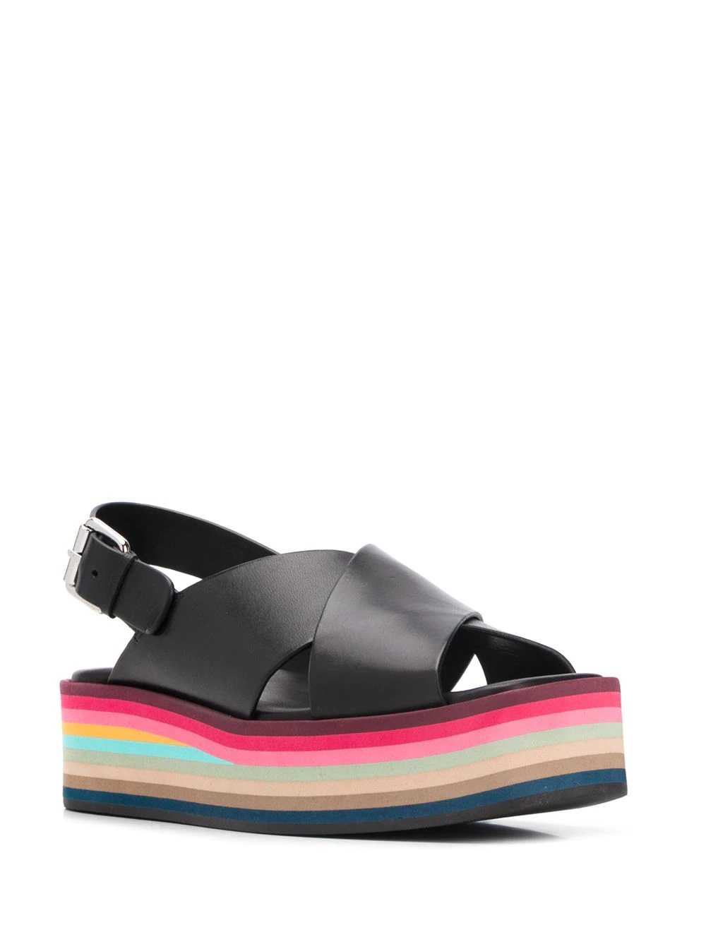 crossover strap platform sandals - 2