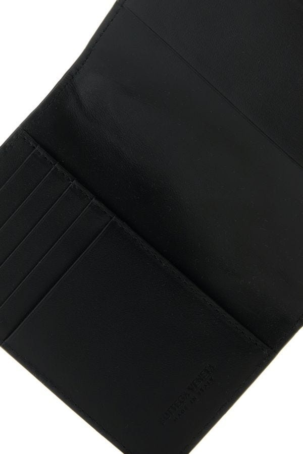 Black leather Intrecciato card holder - 4