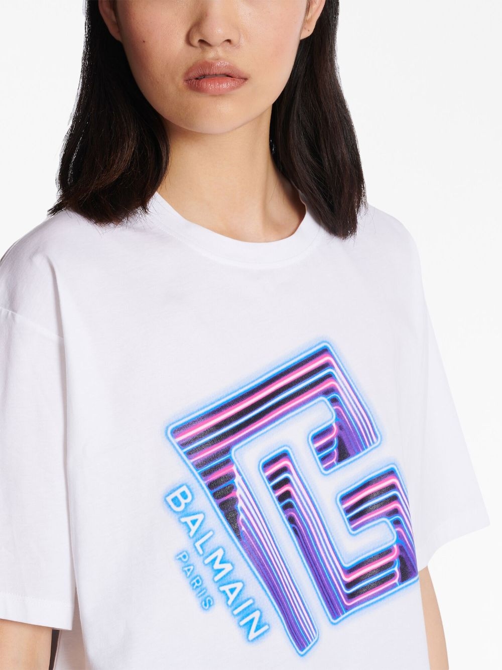 logo-print cropped T-shirt - 7