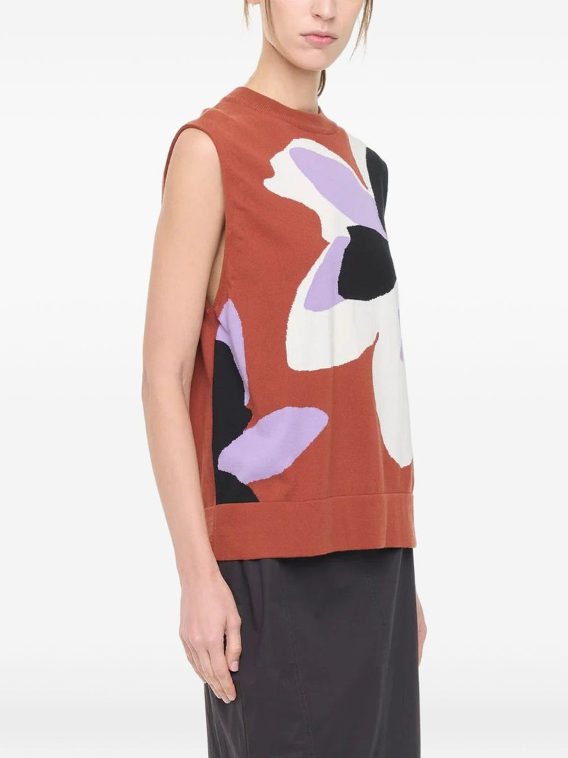 Plan C flower intarsia-knit vest 4