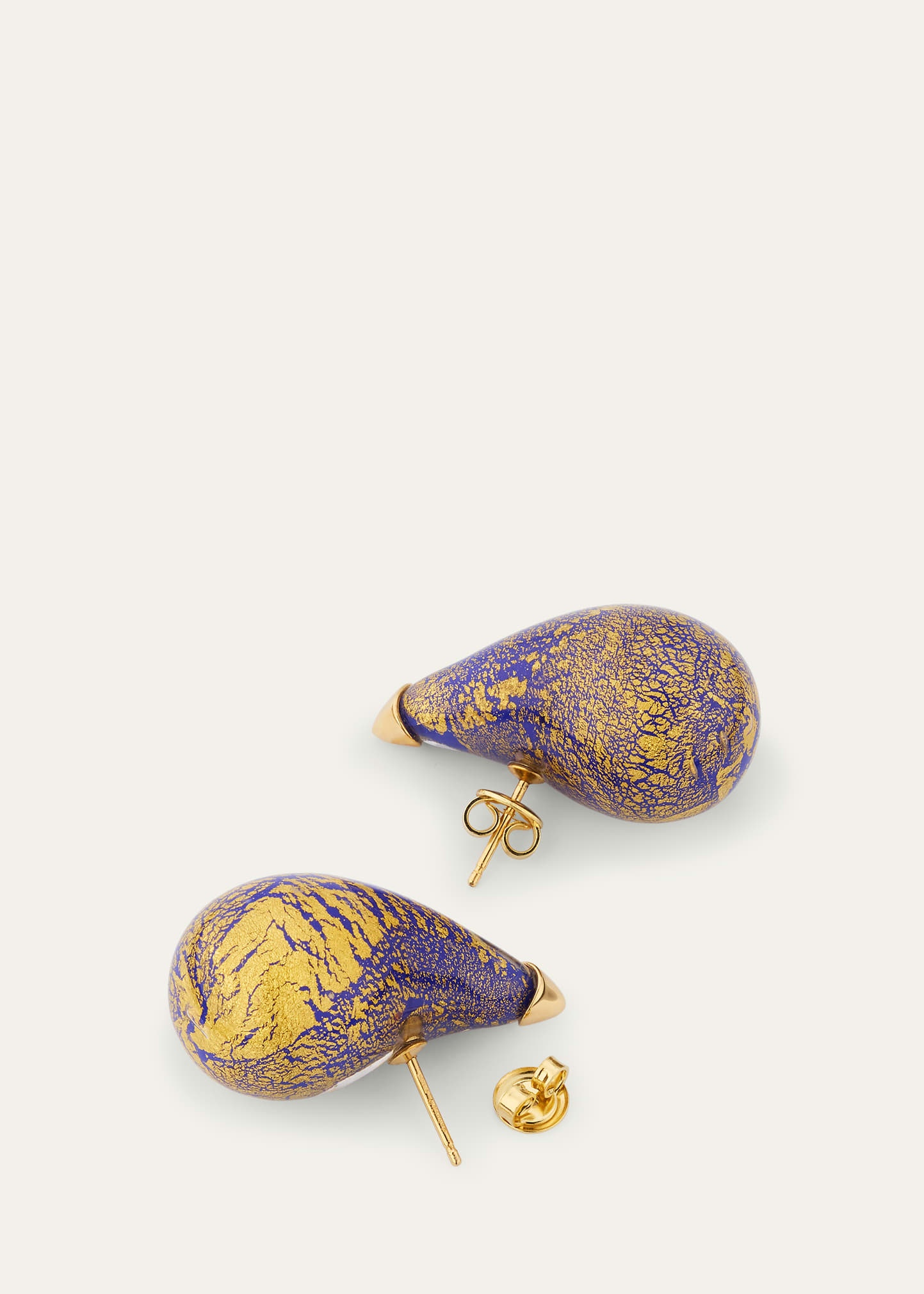 Glass Drop Earrings, Midnight Blue - 4
