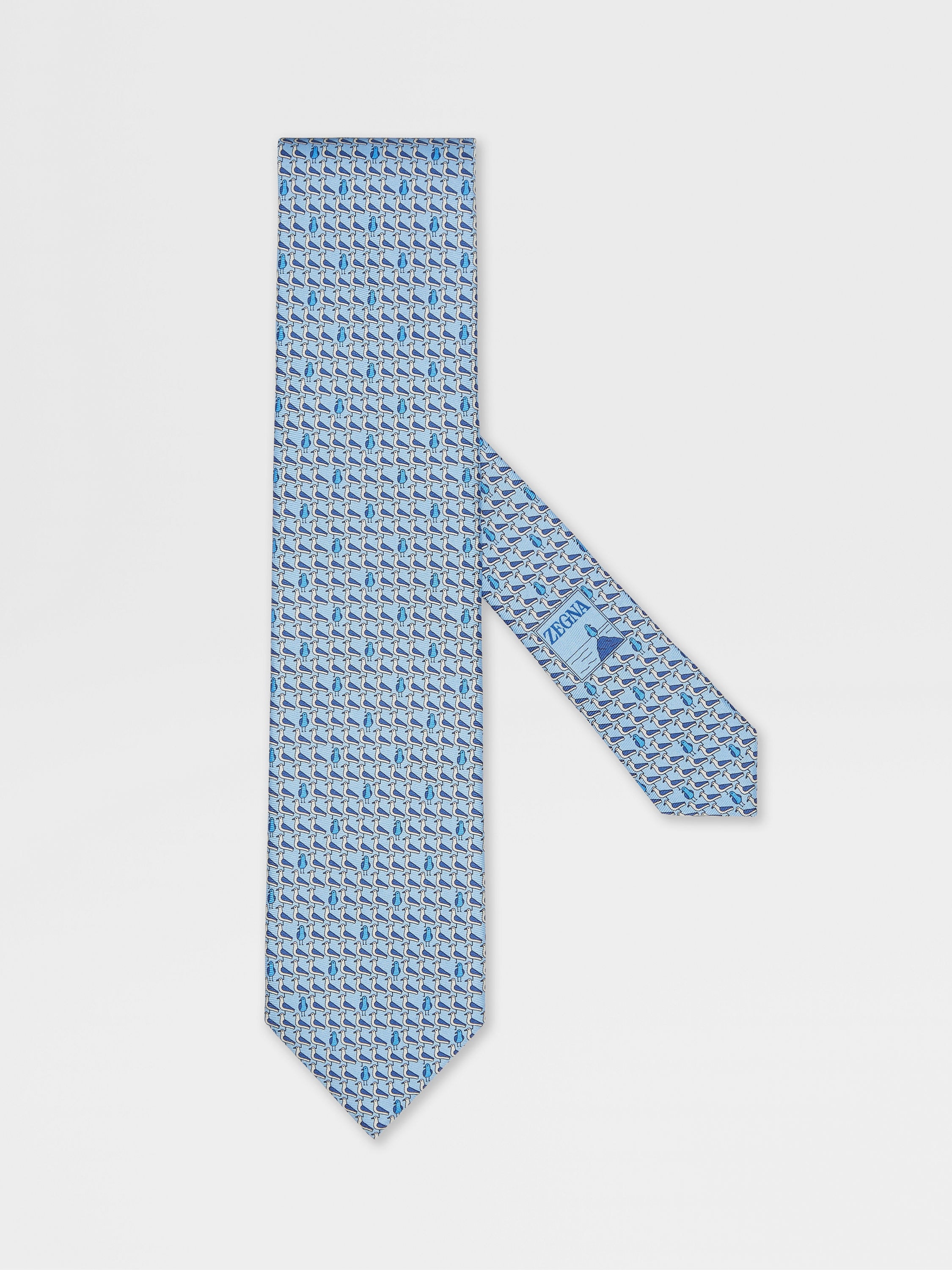 LIGHT BLUE SILK TIE - 1