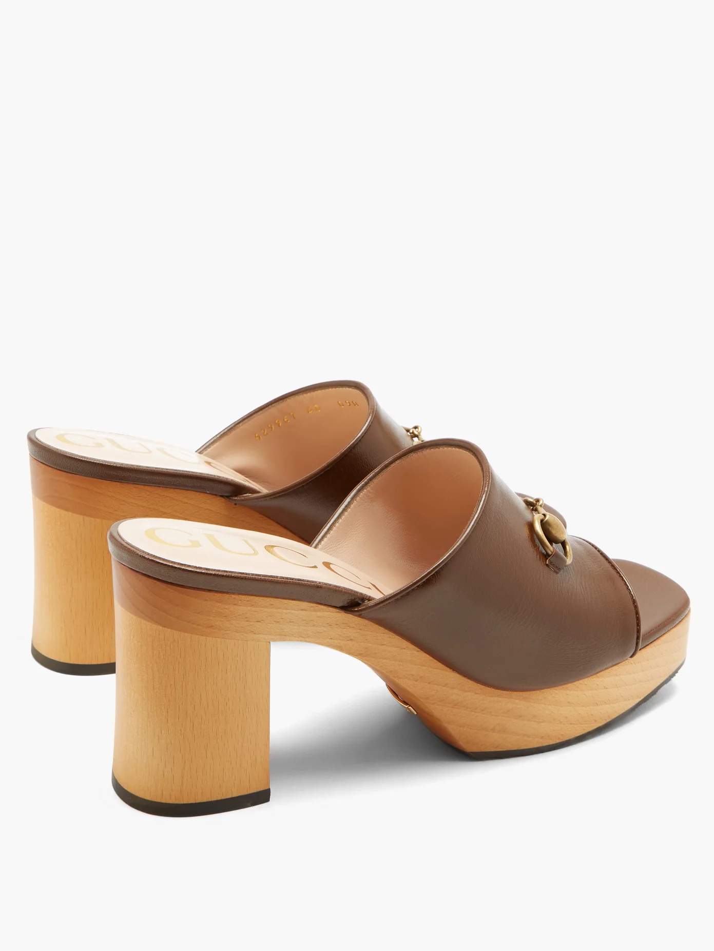 Houdan Horsebit leather platform mules - 4