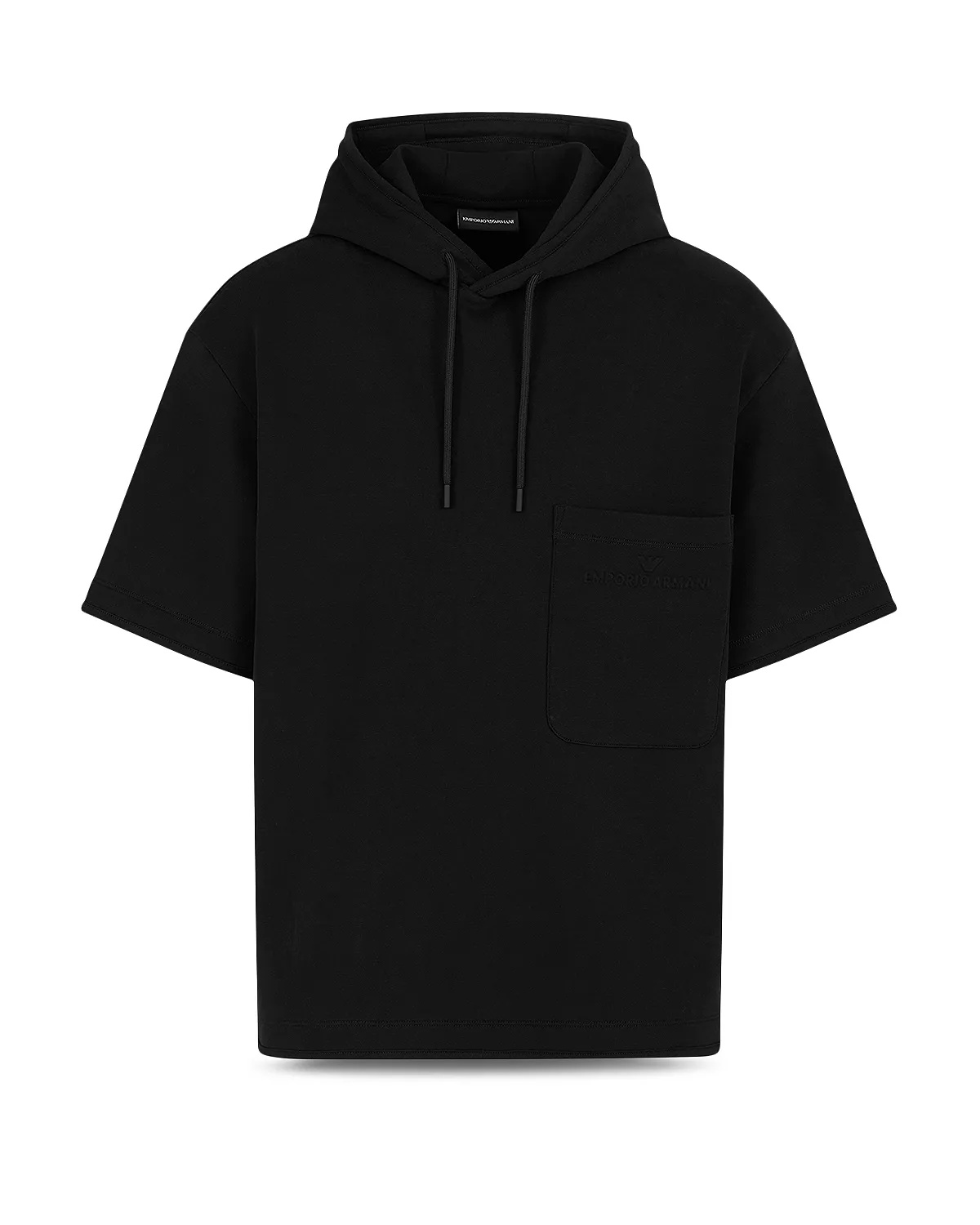Double Jersey Short Sleeved Hooded Sweatshirt - 5