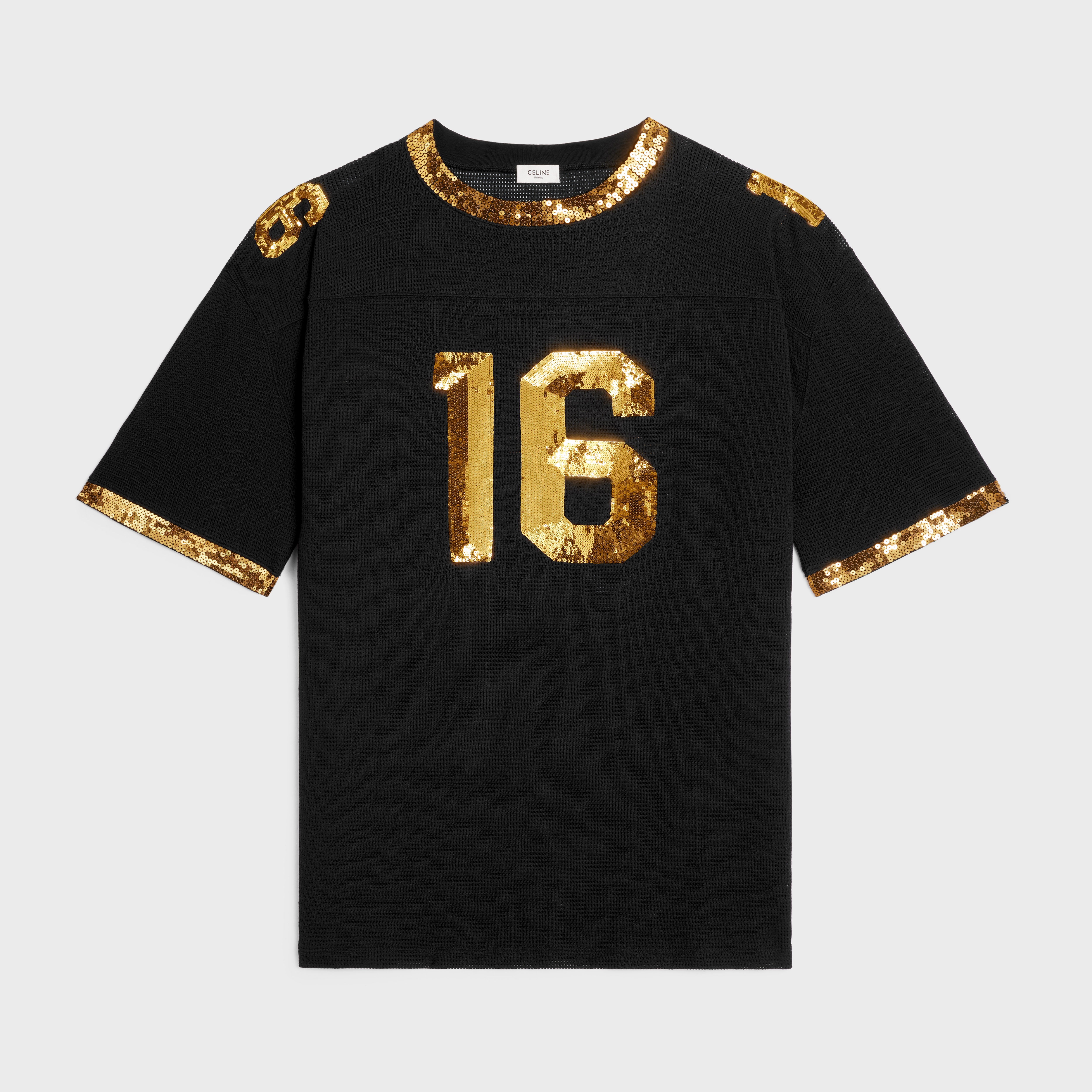Celine 16 embroidered T-shirt in jersey mesh - 1