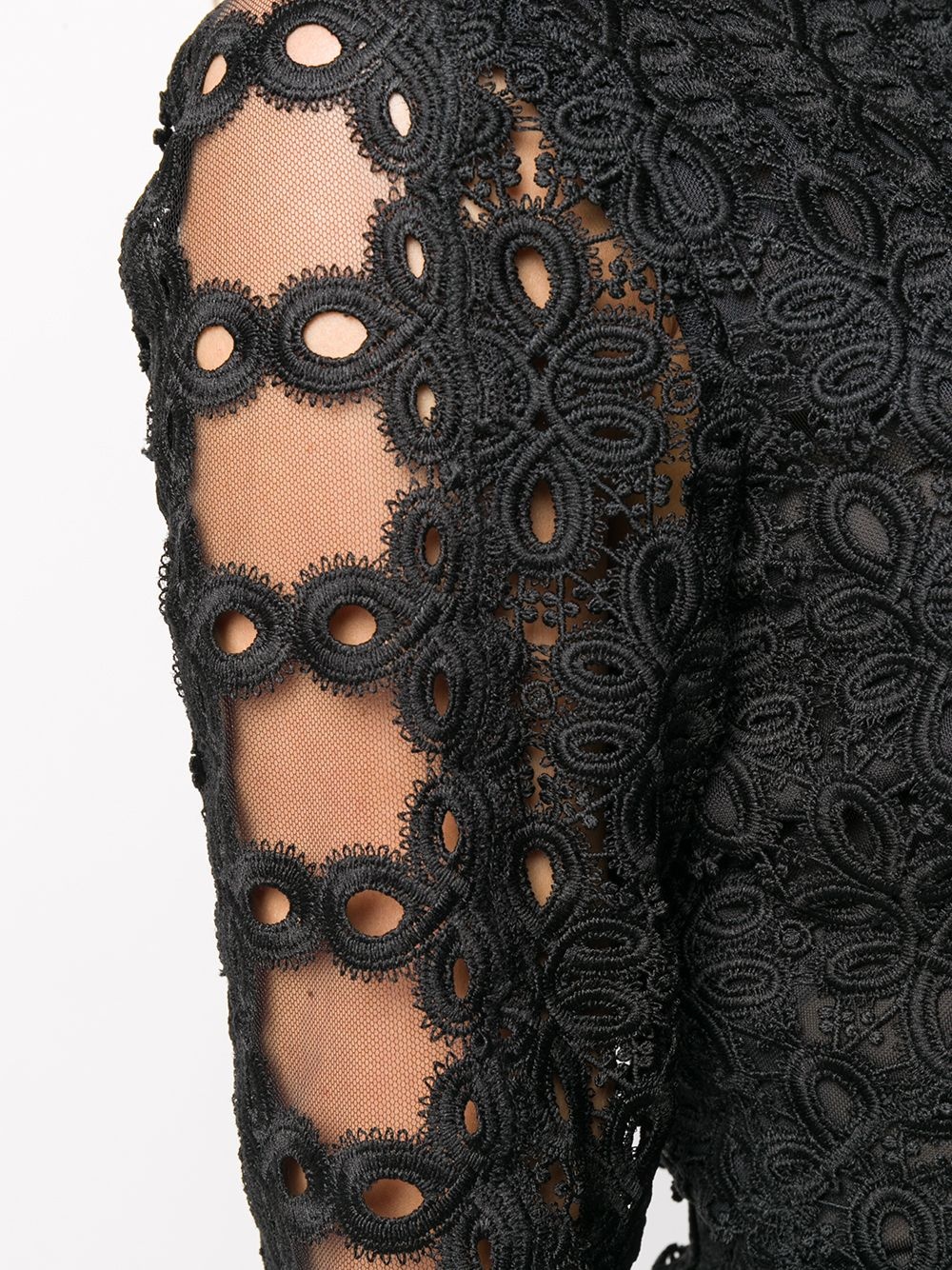 lace embroidered mini dress - 5