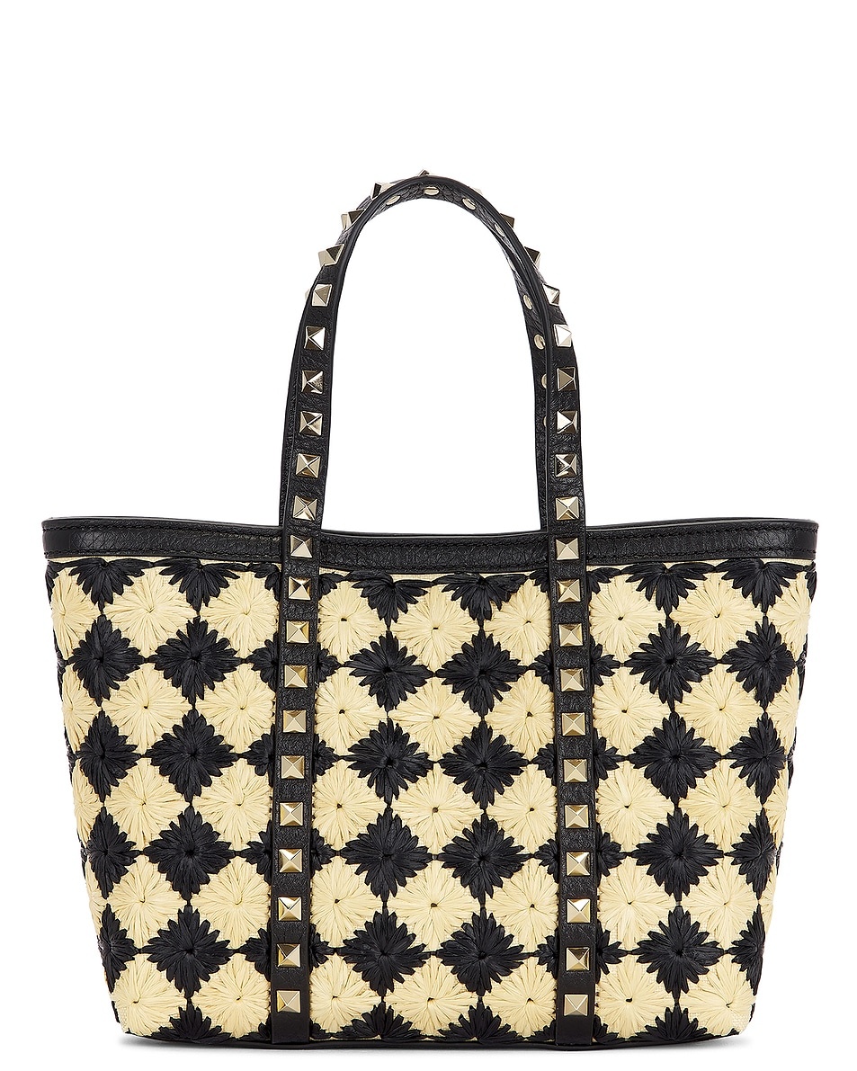 Raffia Mini Rockstud Tote Bag - 3