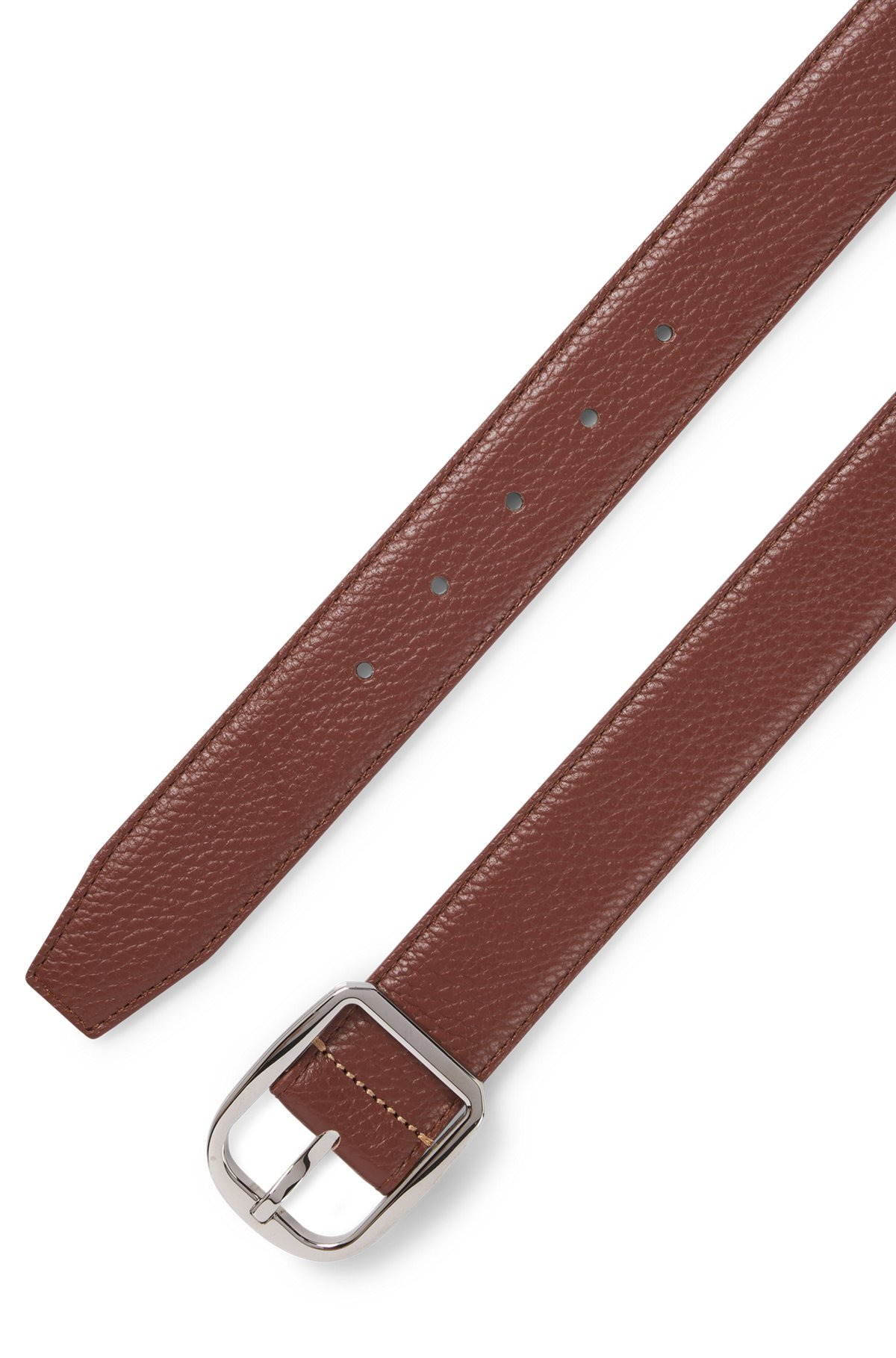 ITALIAN-LEATHER BELT WITH ROUNDED PIN BUCKLE - 3