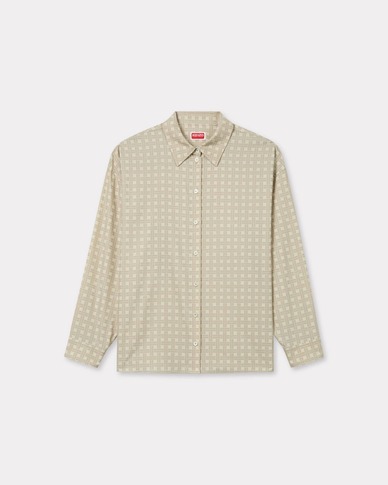 'KENZO Weave' dropped shoulder shirt in twill cotton viscose - 1