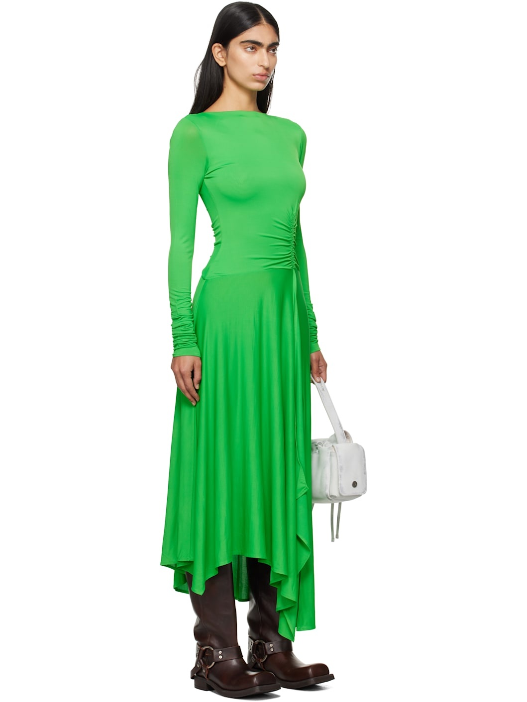 Green Long Sleeve Maxi Dress - 2