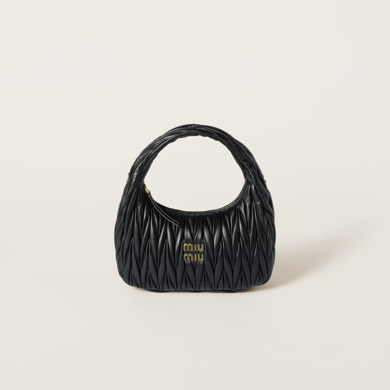 Wander matelassé nappa leather hobo bag 1