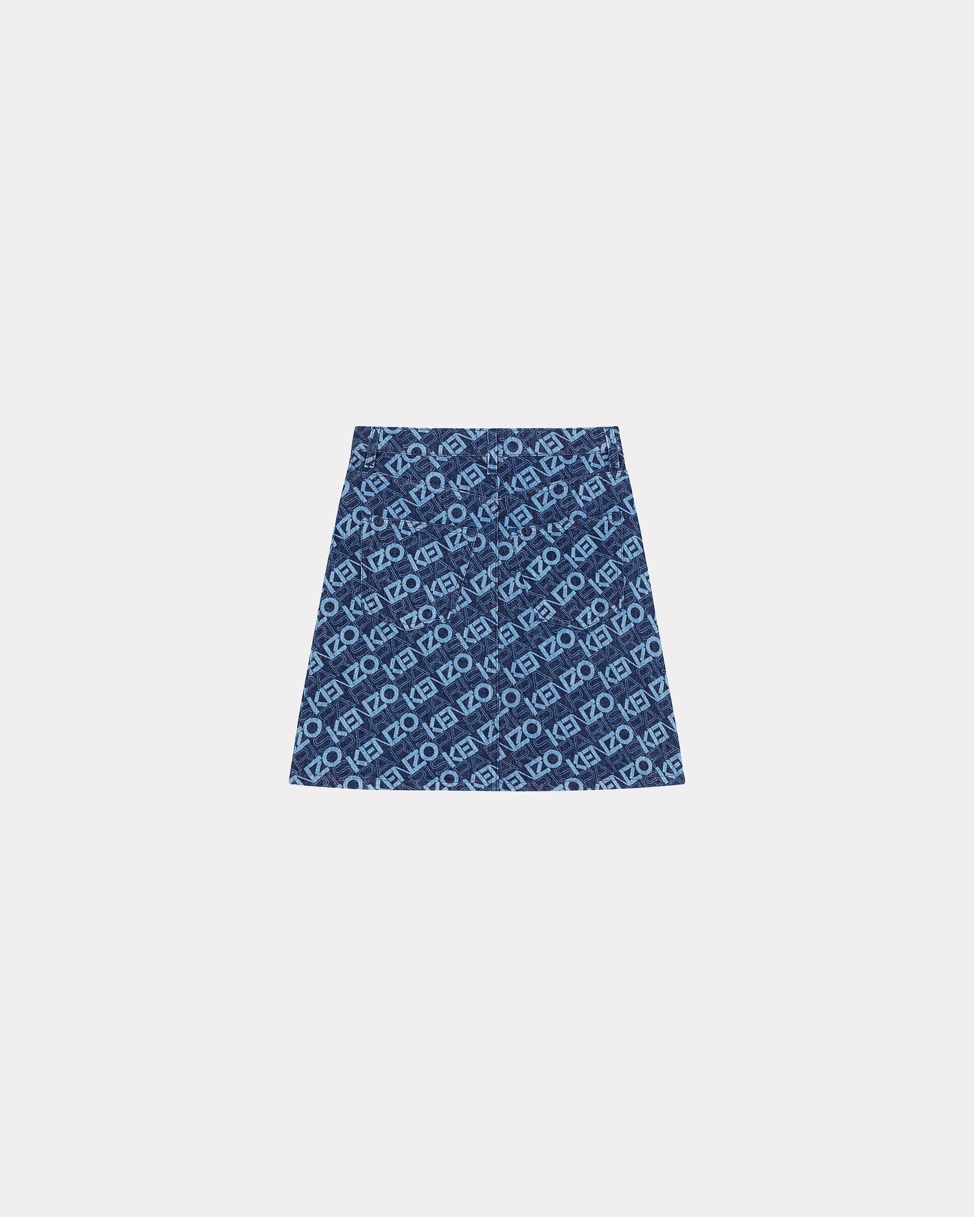 'Monogram' short denim skirt - 2