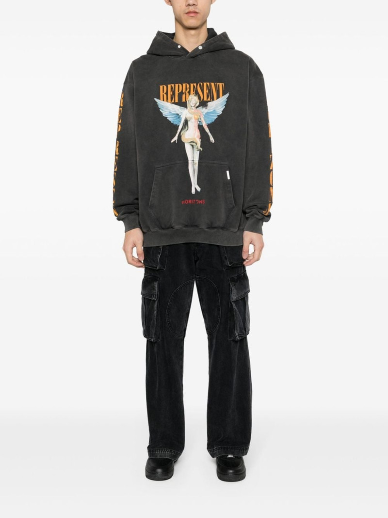 REPRESENT Reborn graphic-print hoodie outlook