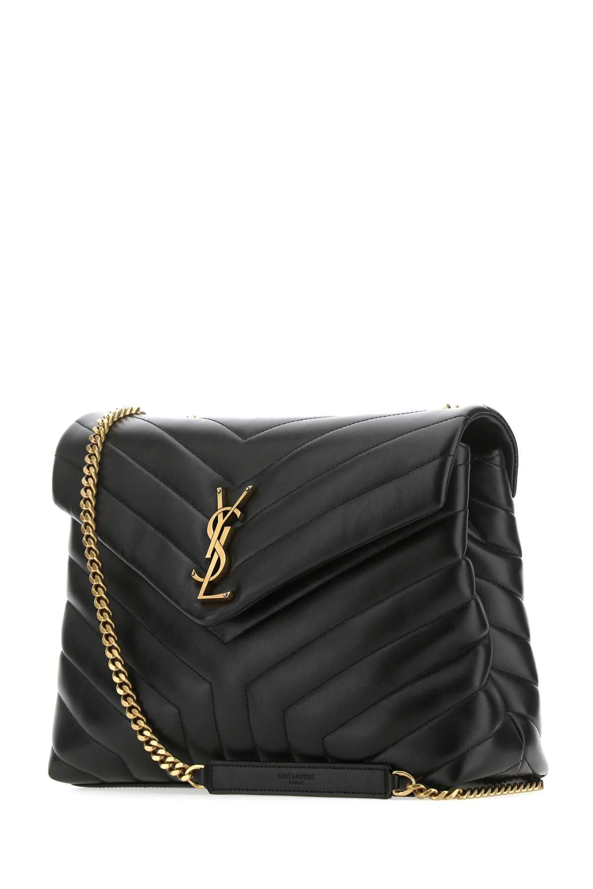 Saint Laurent Women Black Leather Medium Loulou Shoulder Bag - 2