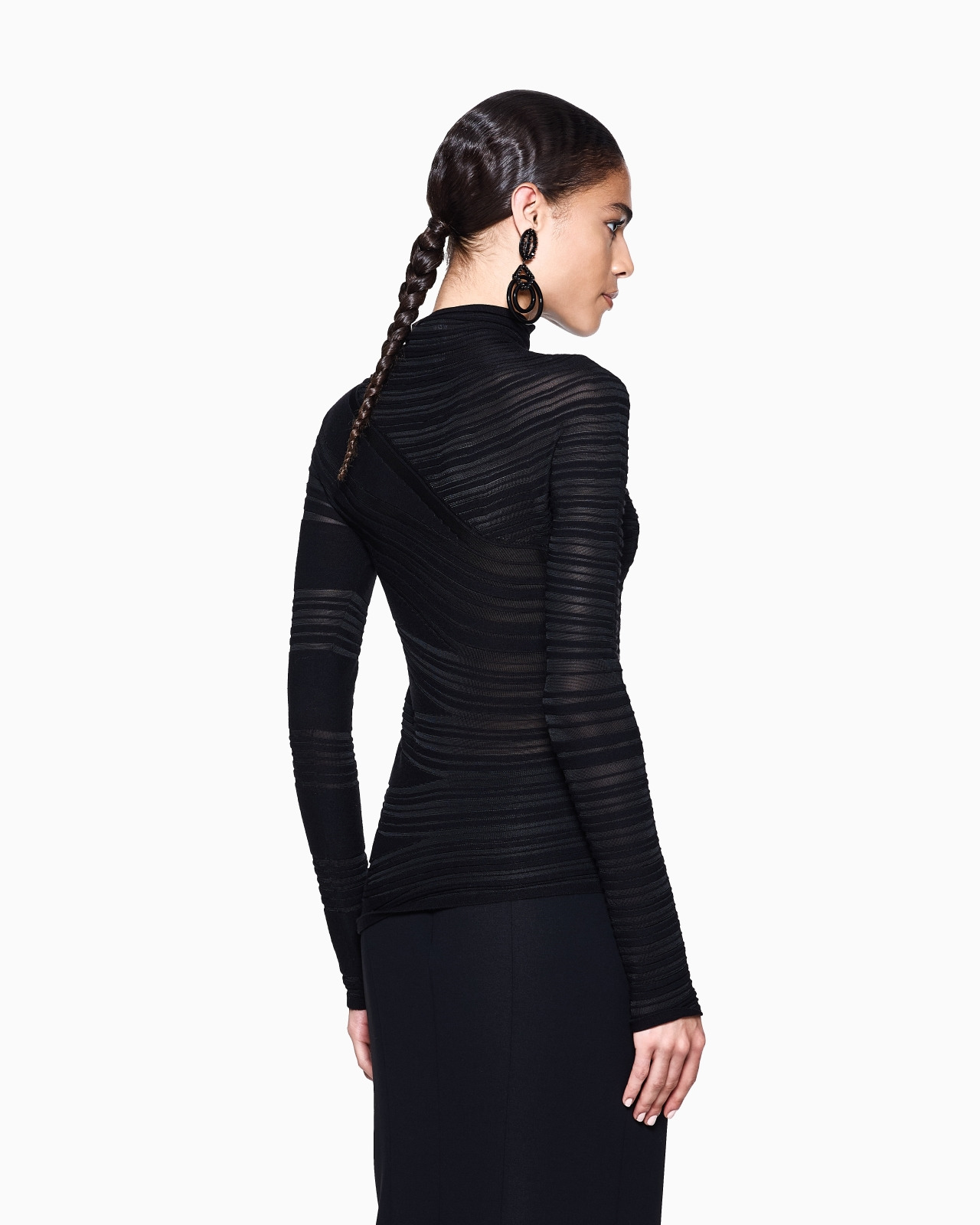 VISCOSE AND VIRGIN WOOL MOCK-NECK JUMPER - 3