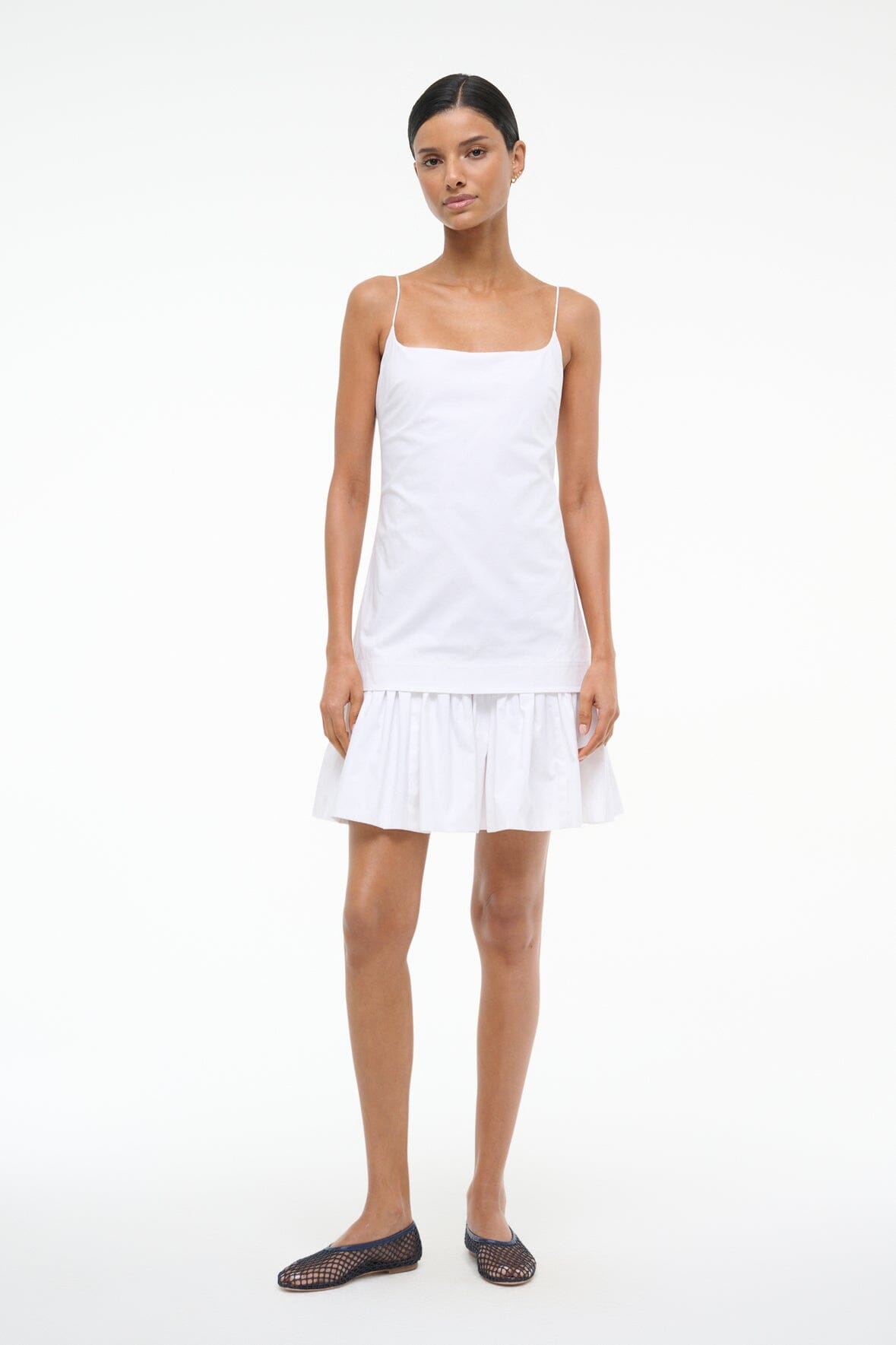 STAUD ARI MINI DRESS WHITE - 2