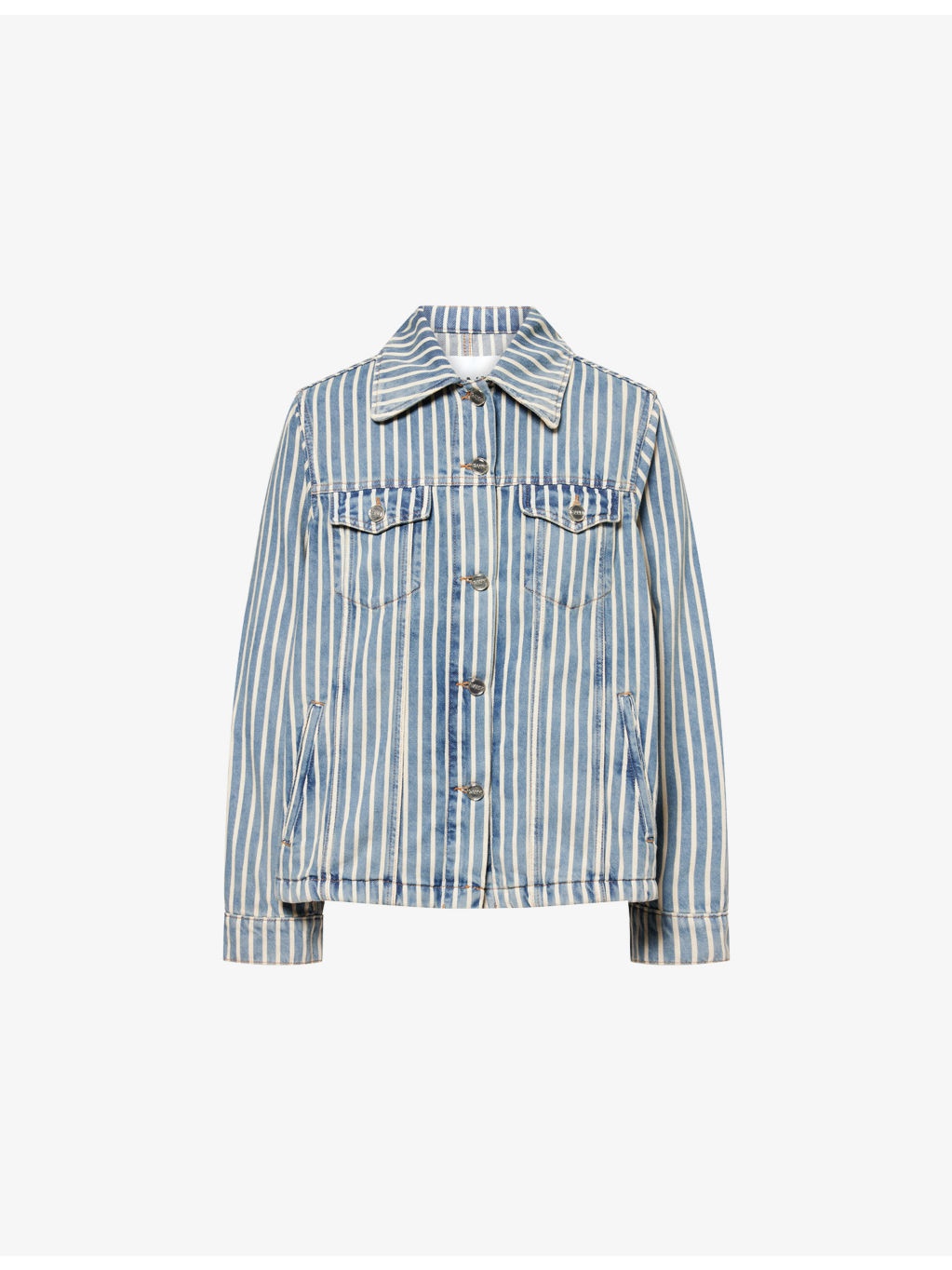 Striped Denim Jacket - 1