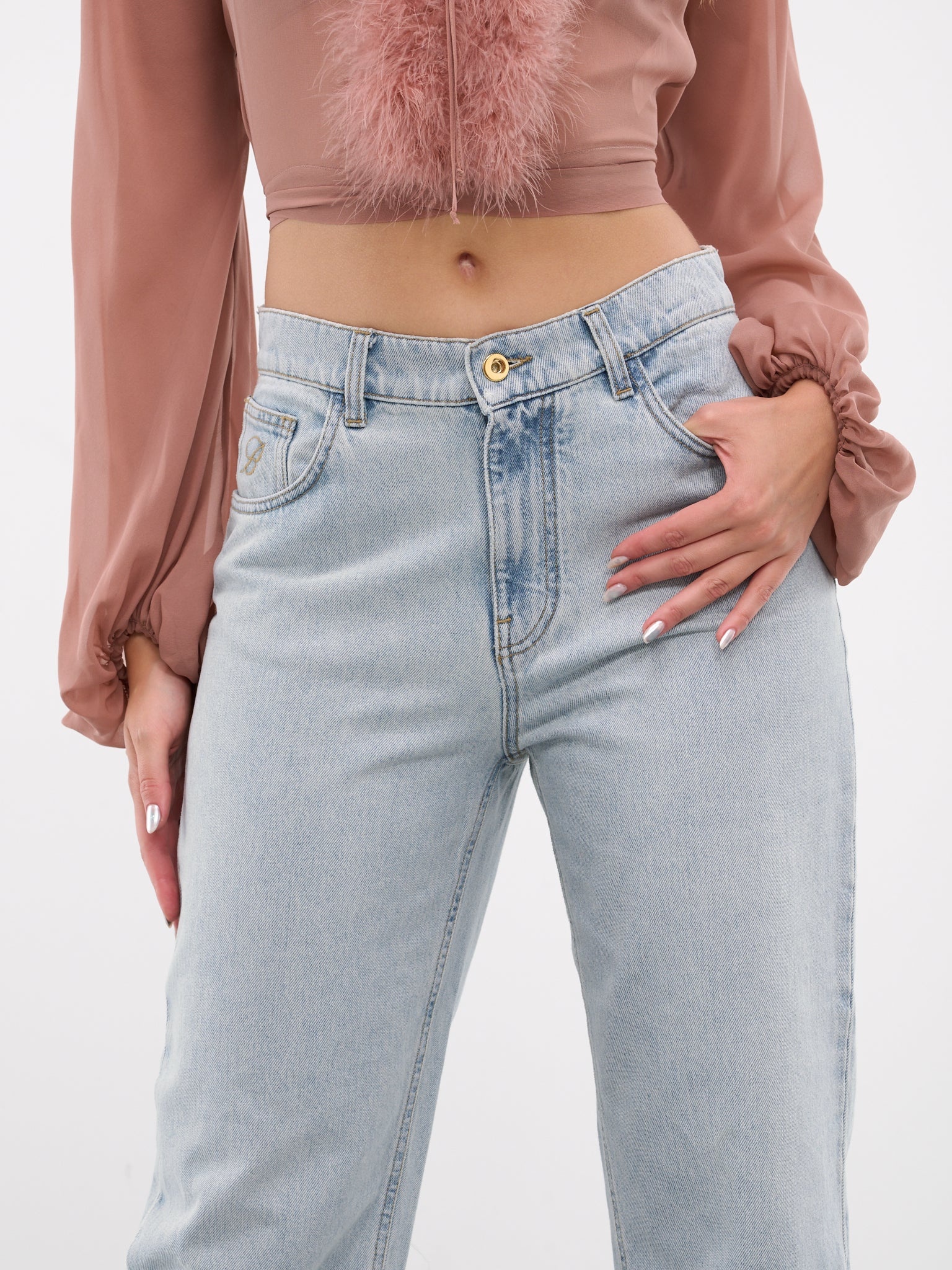 Cropped Denim Jeans - 5