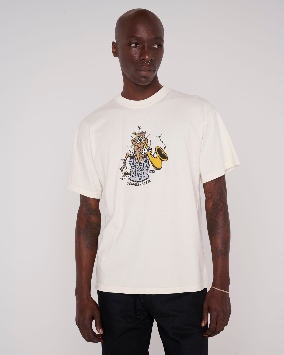 Trash Cat T-shirt - Natural - 4